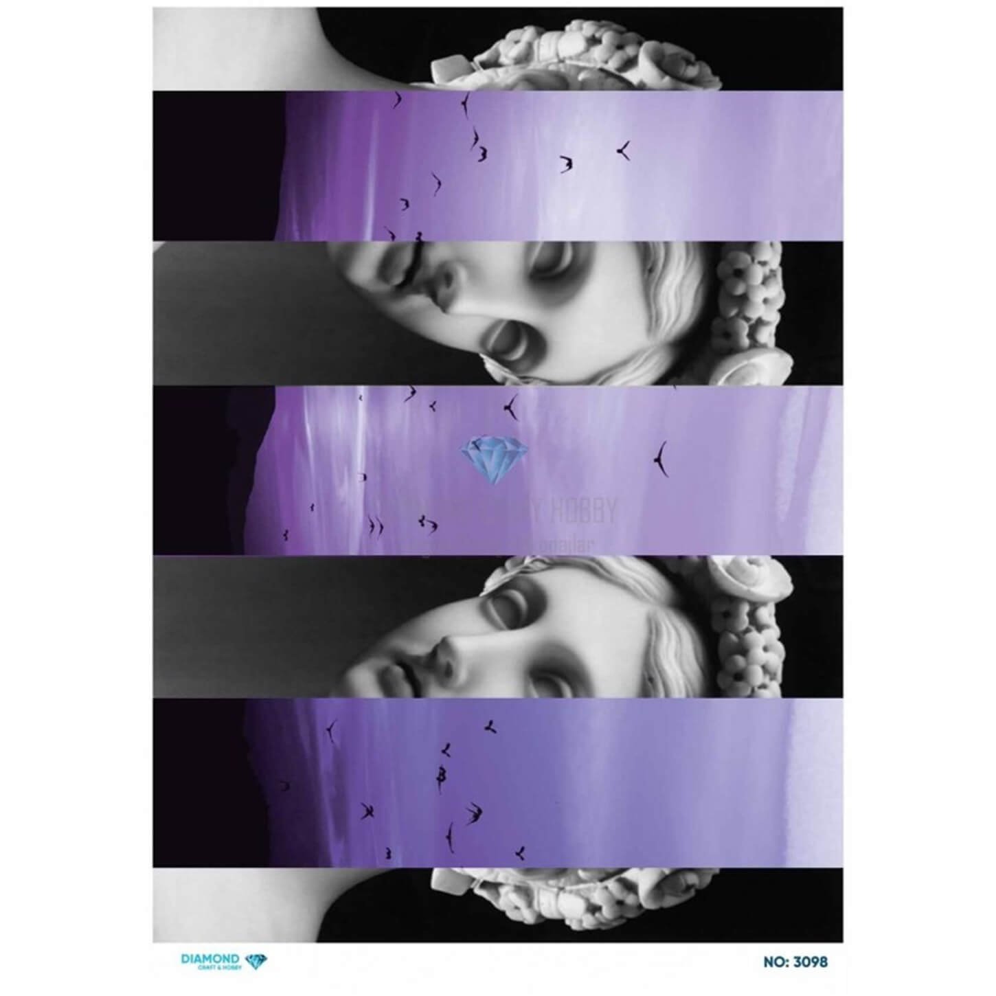 ديكوباج ورق الأرز الماسي 3098