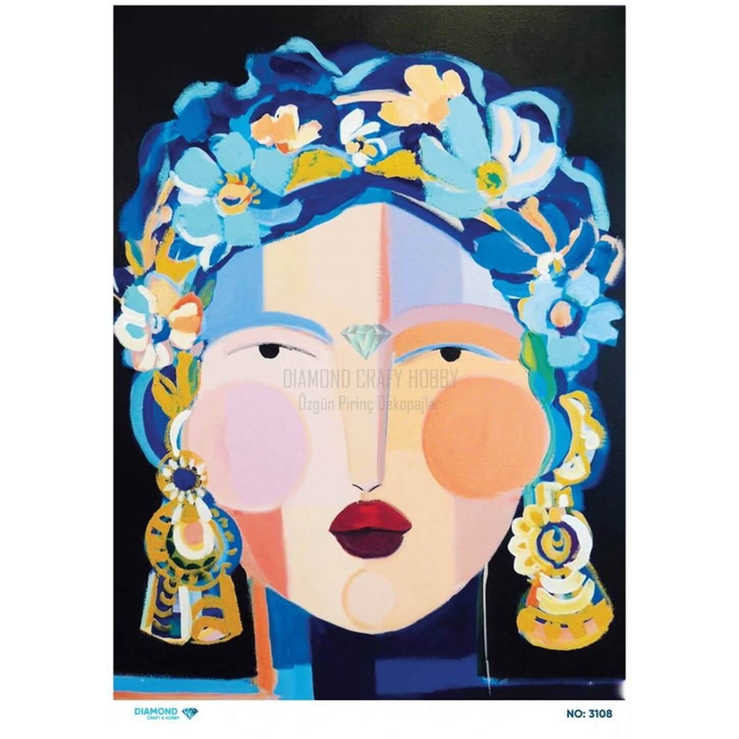 ديكوباج ورق الأرز الماسي 3108