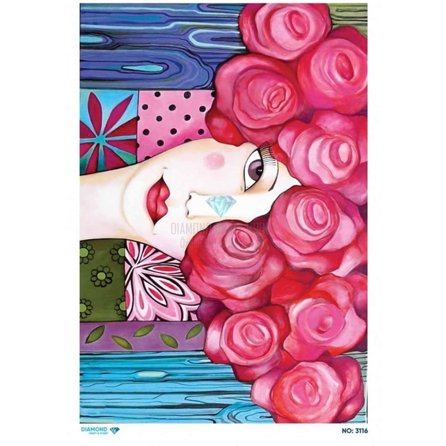 Алмазная рисовая бумага для декупажа 3116