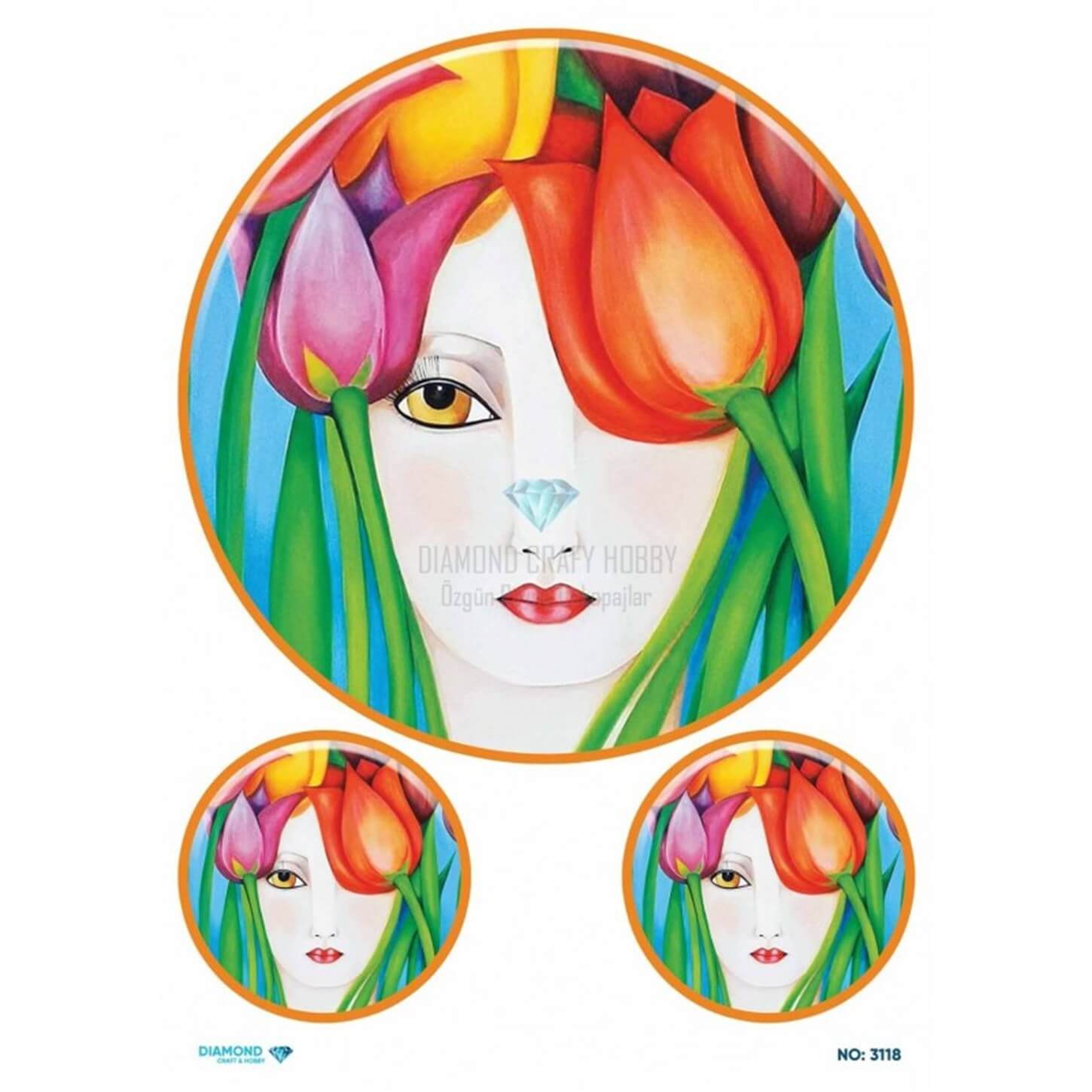 Алмазная рисовая бумага для декупажа 3118