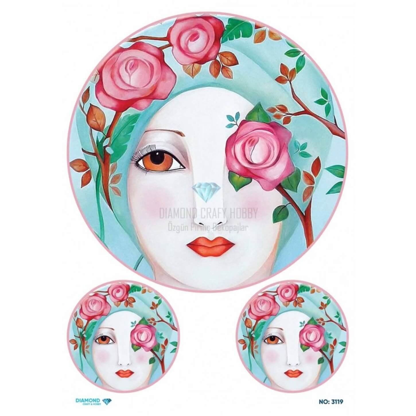 Алмазная рисовая бумага для декупажа 3119