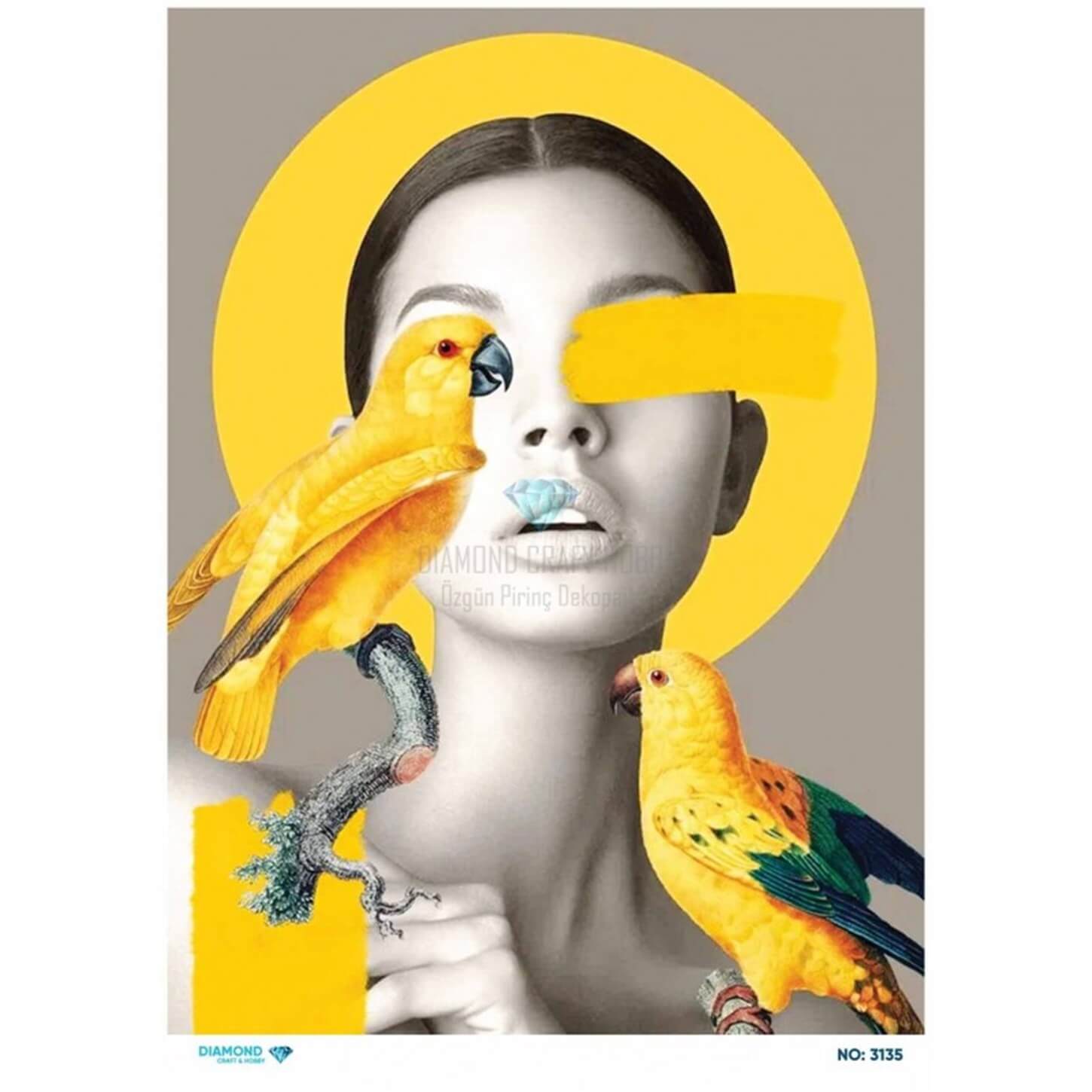 Алмазная рисовая бумага для декупажа 3135