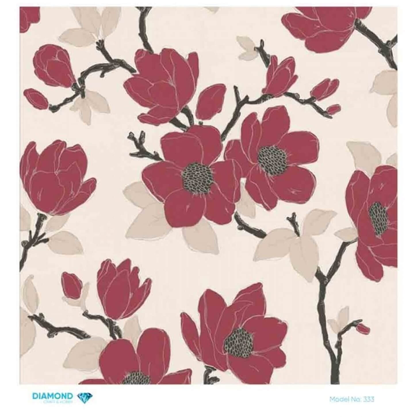 Декупаж рисовой бумагой с бриллиантами 333