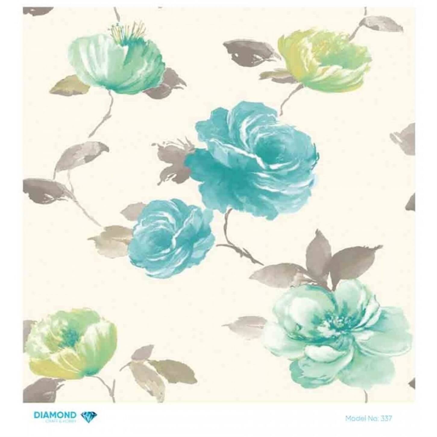 Декупаж рисовой бумагой с бриллиантами 337