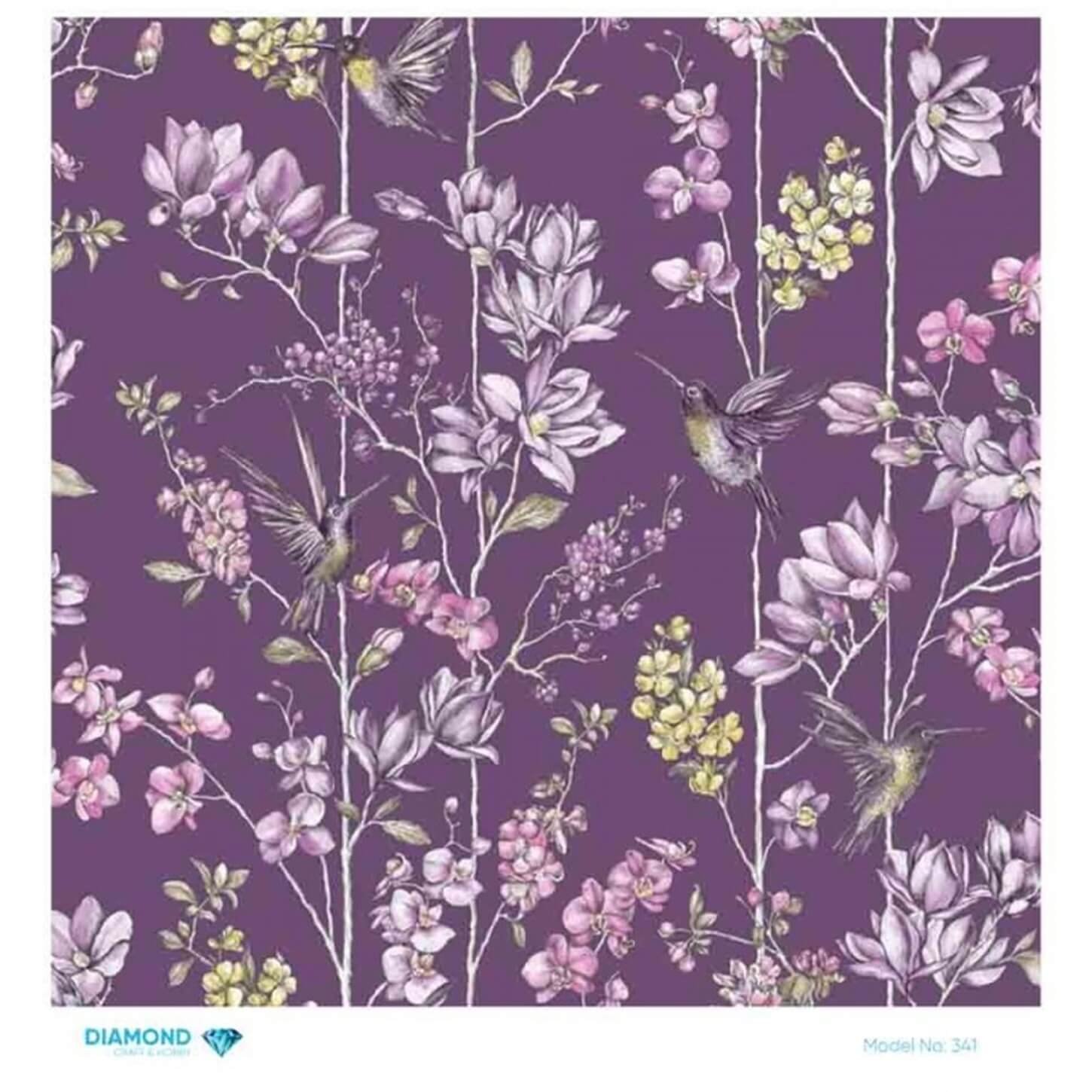 Декупаж рисовой бумагой с бриллиантами 341