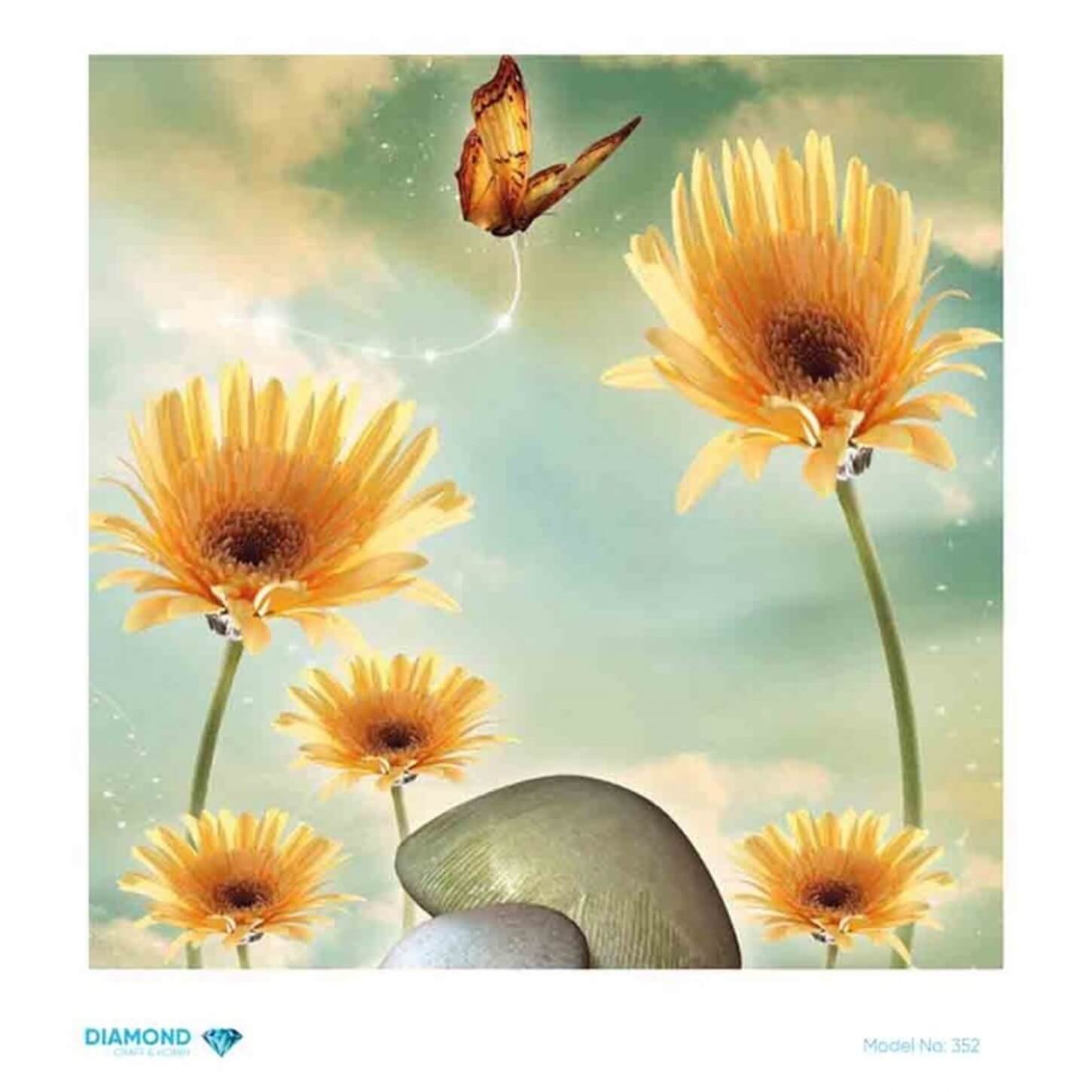 Декупаж рисовой бумагой с бриллиантами 352