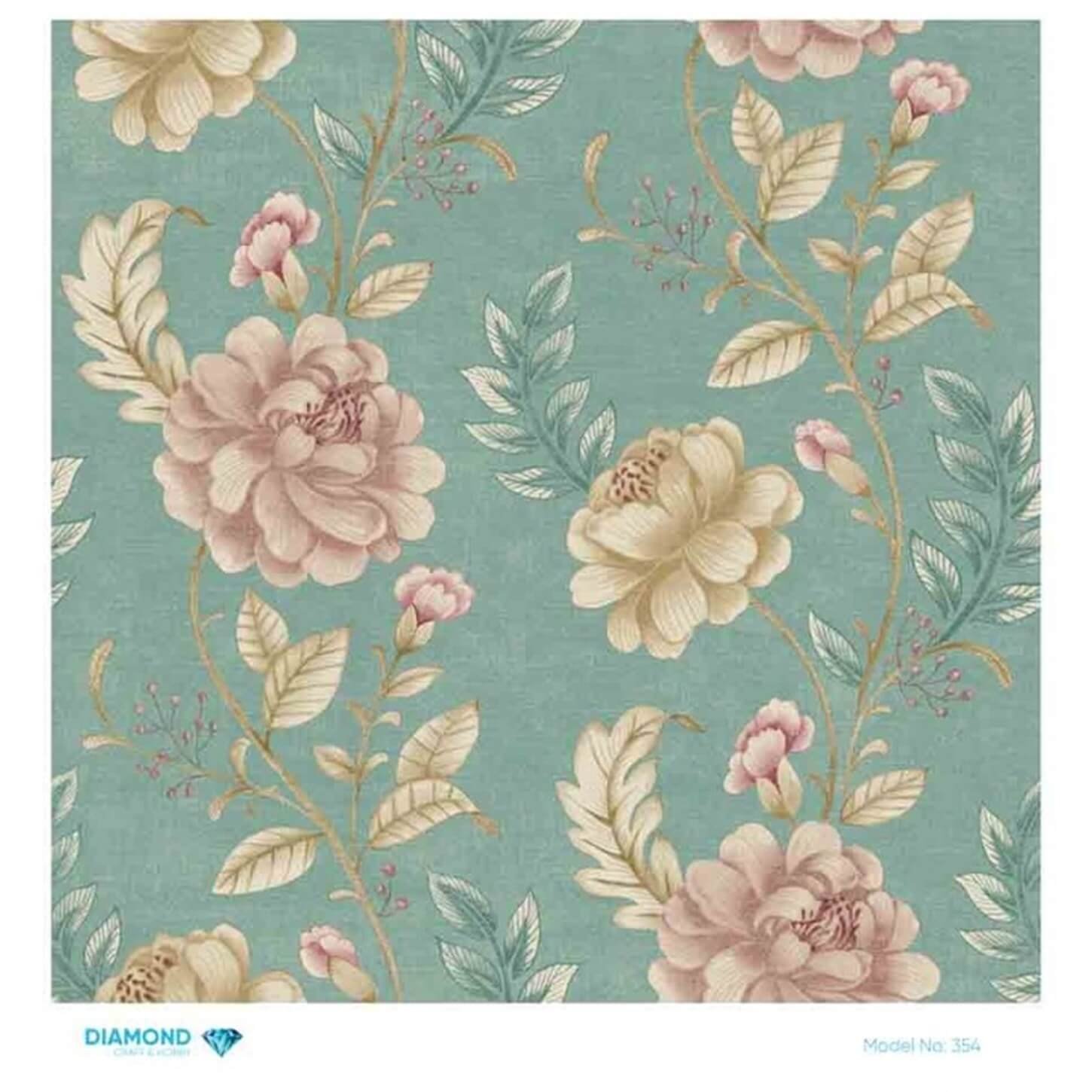 Декупаж рисовой бумагой с бриллиантами 354