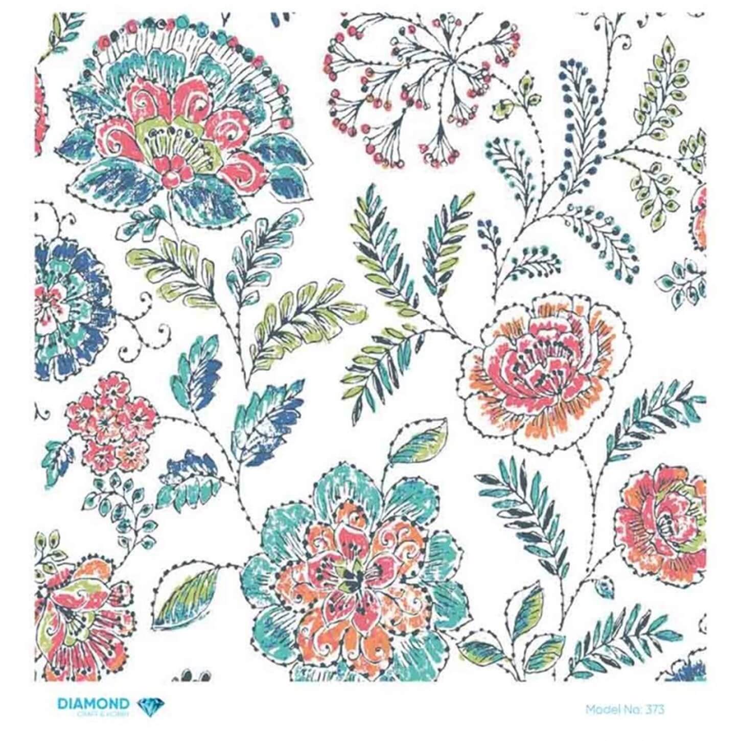 Декупаж рисовой бумагой с бриллиантами 373