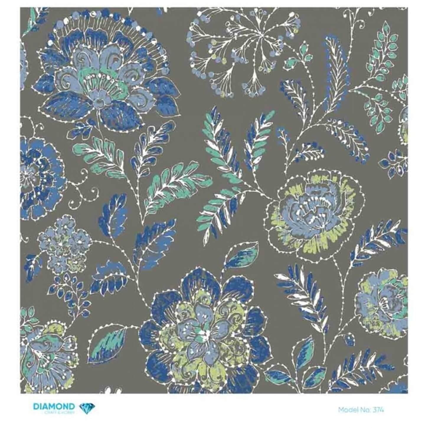 Декупаж рисовой бумагой с бриллиантами 374