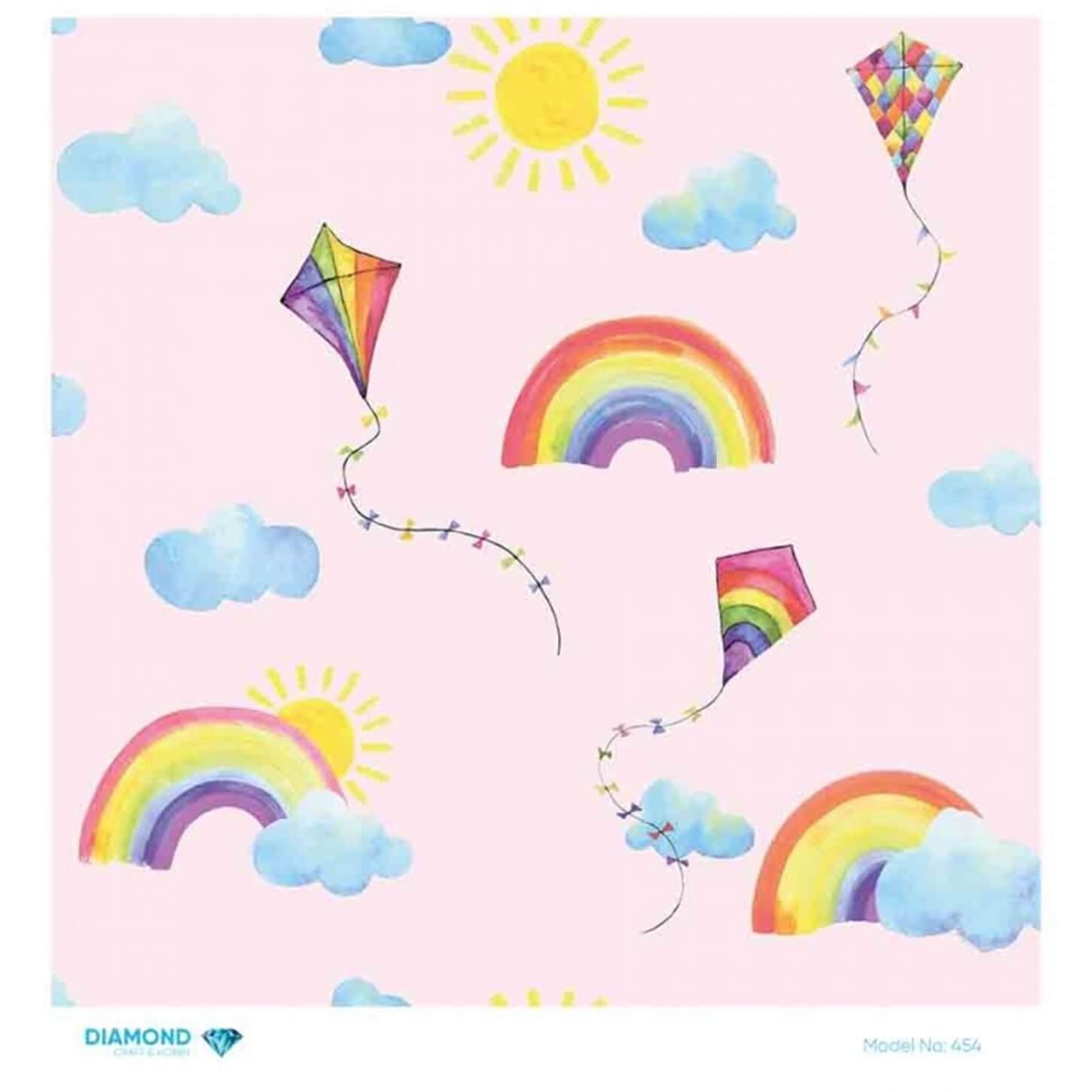 Декупаж рисовой бумагой с бриллиантами 454