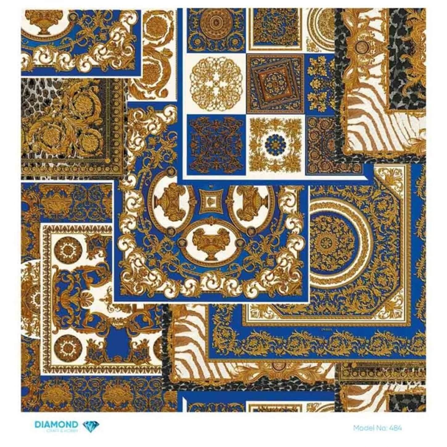 Декупаж рисовой бумагой с бриллиантами 484