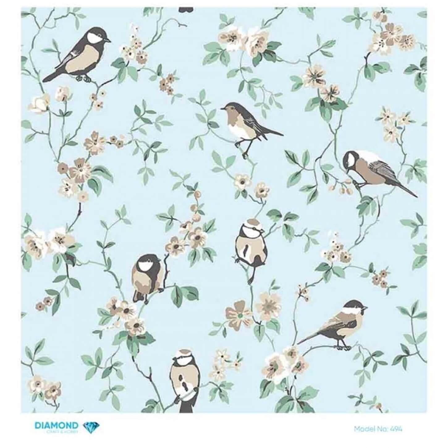 Декупаж рисовой бумагой с бриллиантами 494