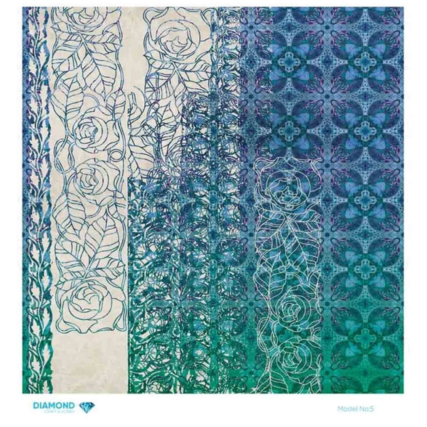 Декупаж рисовой бумагой с ромбами 5