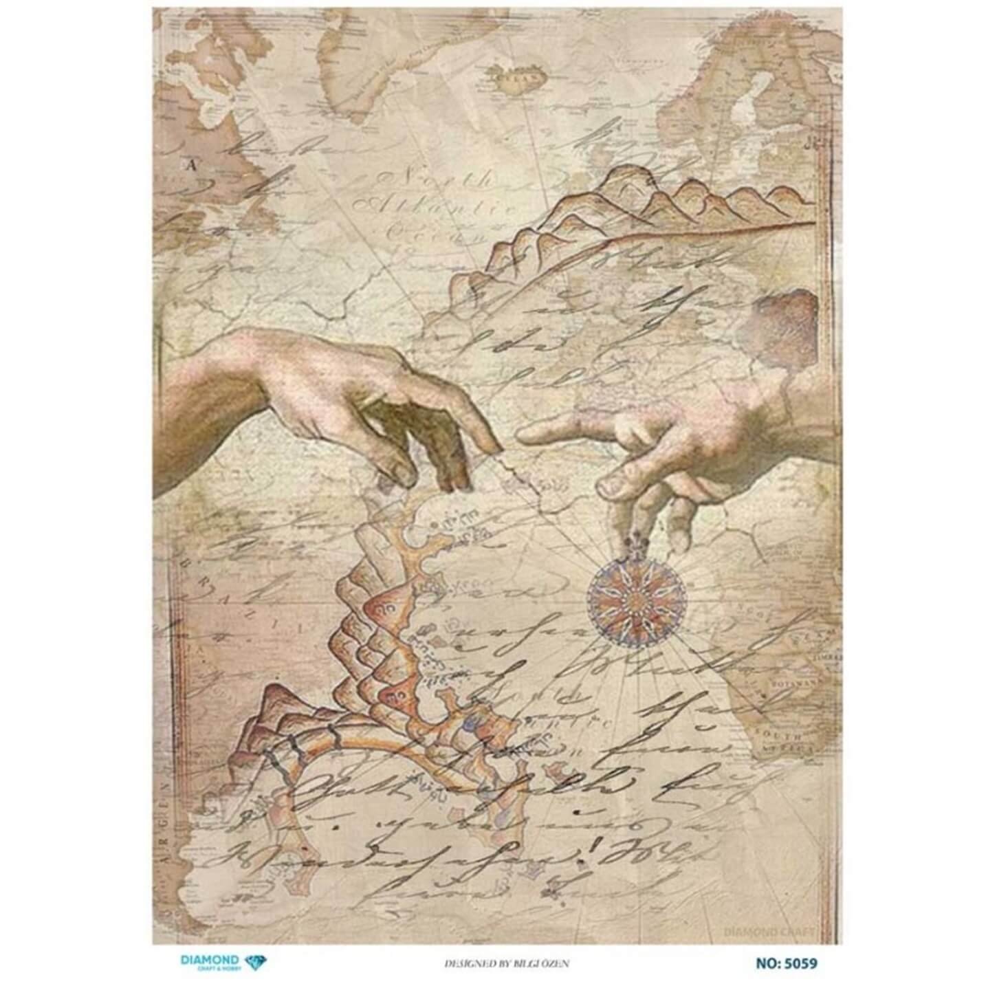 ديكوباج ورق الأرز الماسي 5059