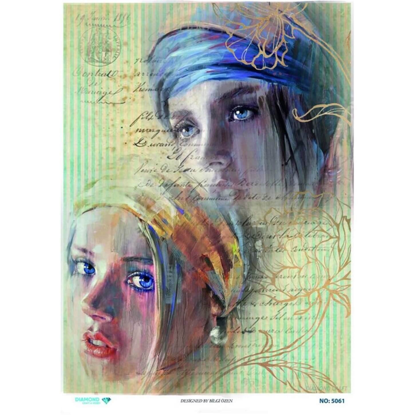 ديكوباج ورق الأرز الماسي 5061