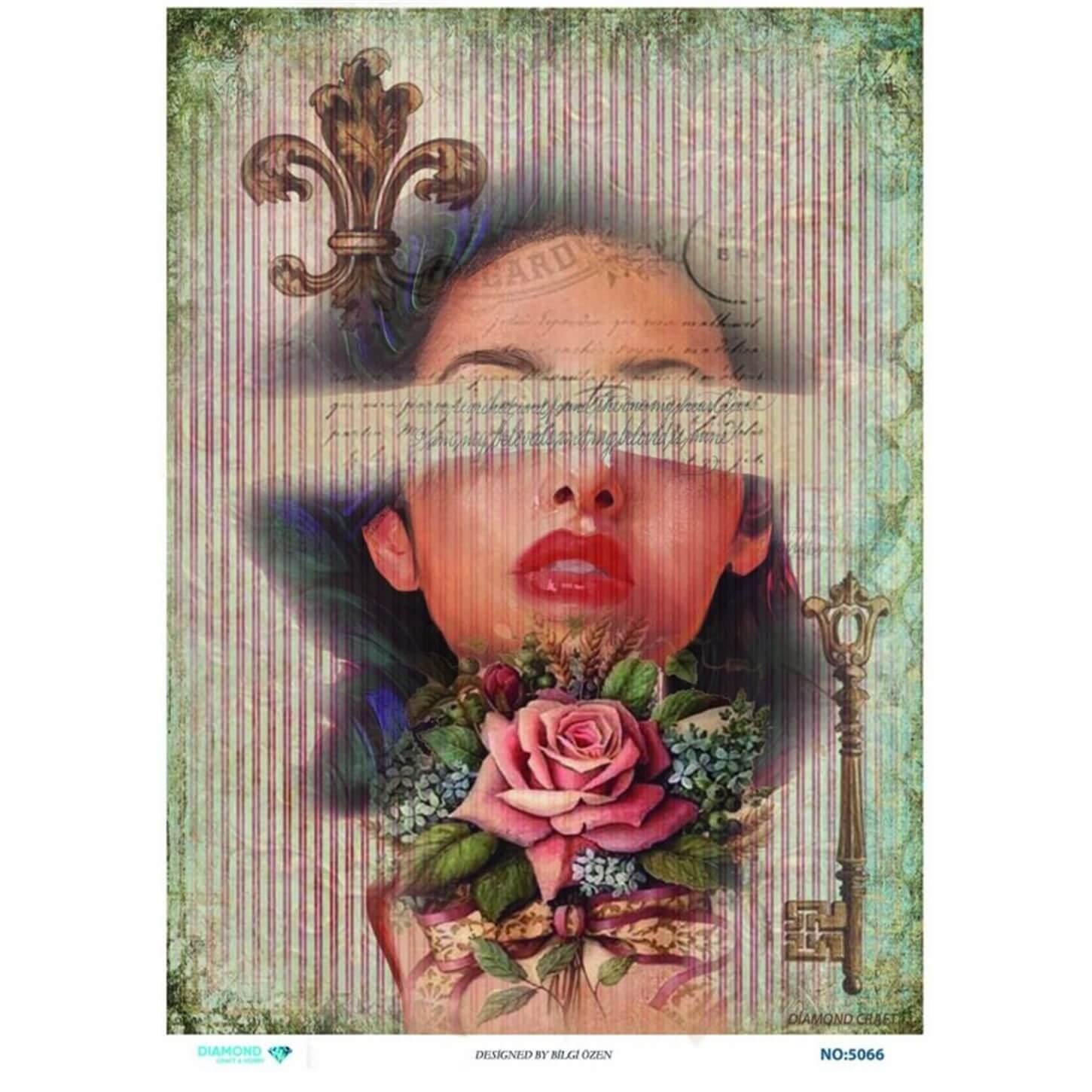 ديكوباج ورق الأرز الماسي 5066