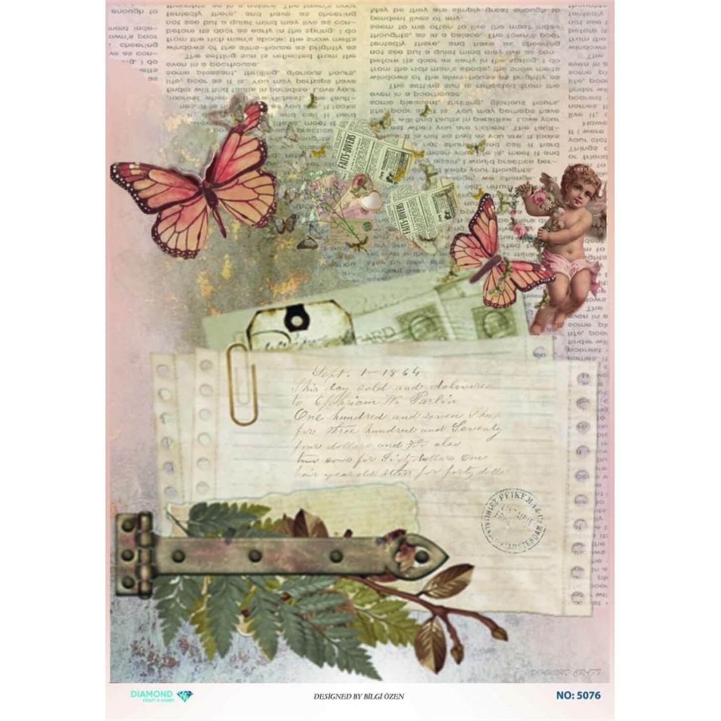 ديكوباج ورق الأرز الماسي 5076