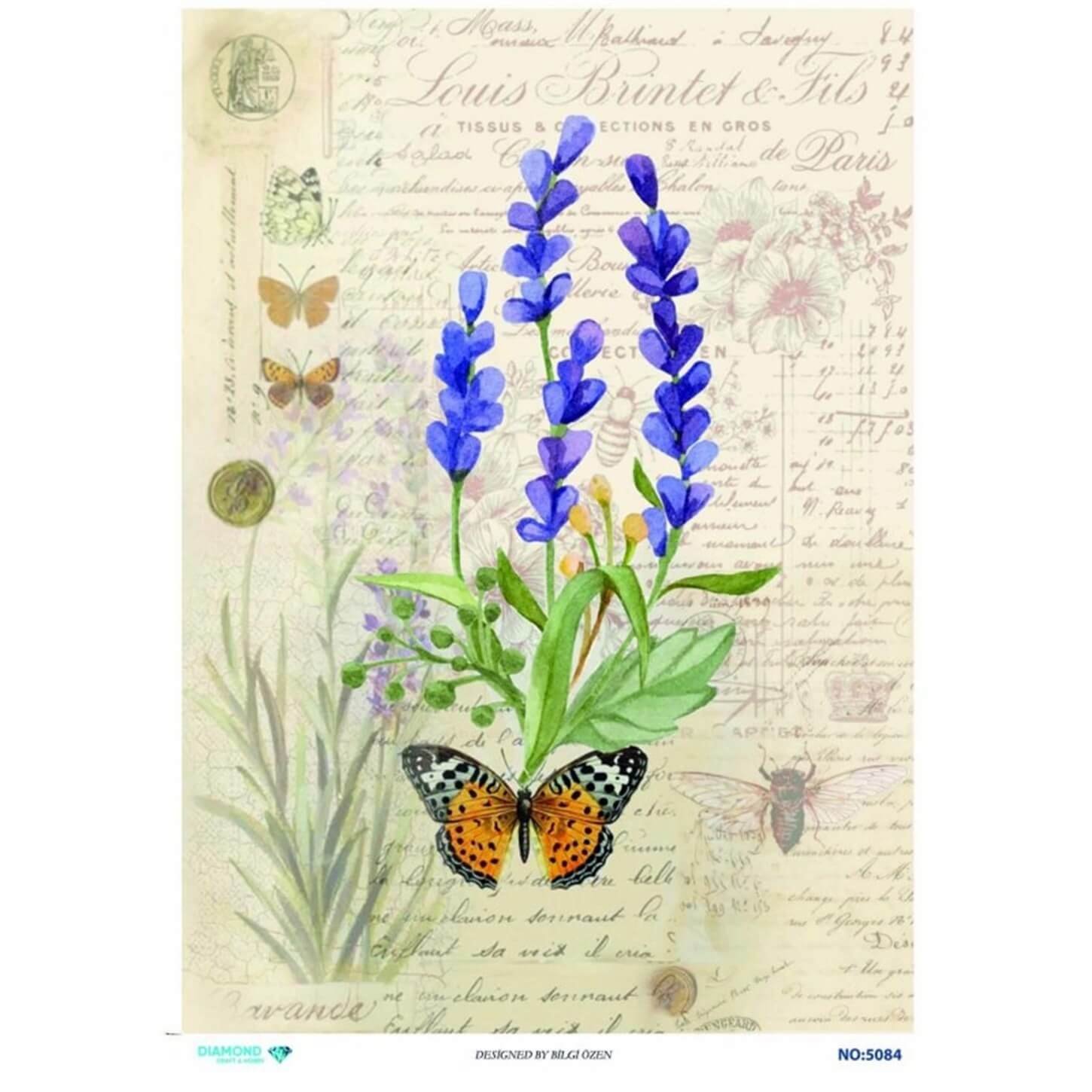 ديكوباج ورق الأرز الماسي 5084