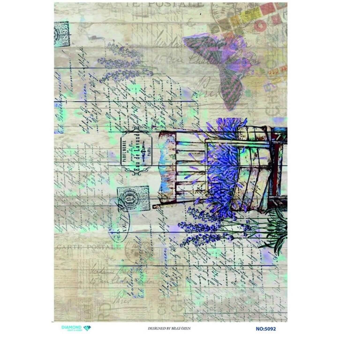 ديكوباج ورق الأرز الماسي 5092