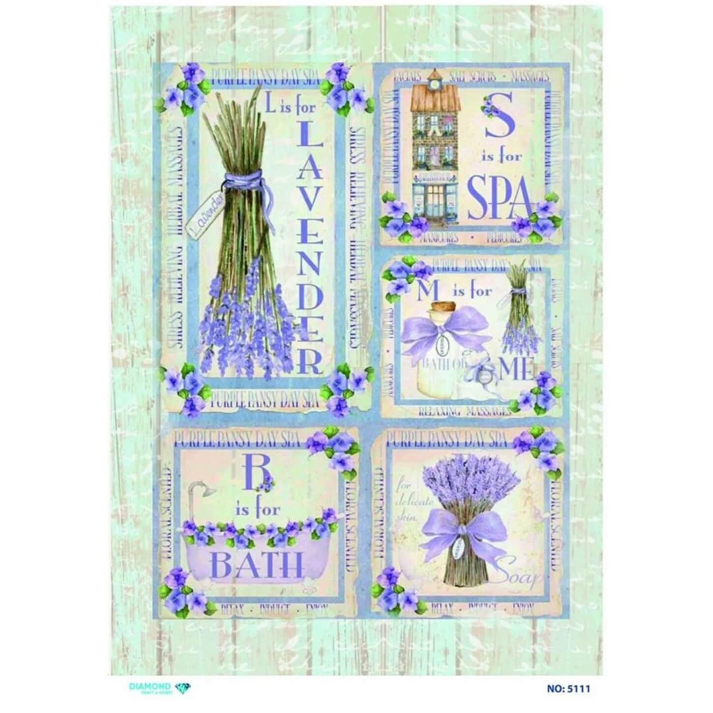 ديكوباج ورق الأرز الماسي 5111