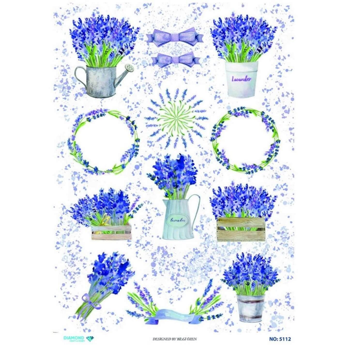 ديكوباج ورق الأرز الماسي 5112