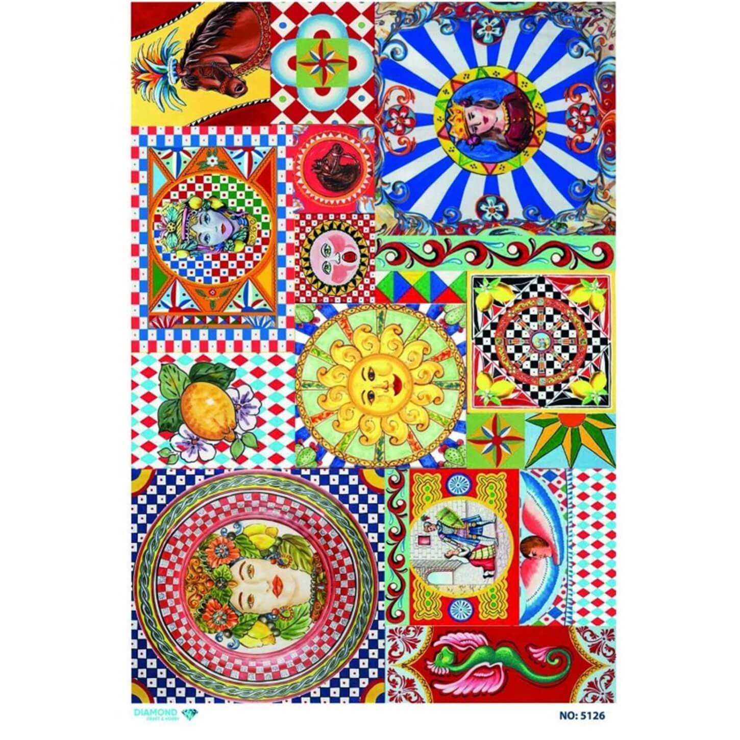 ديكوباج ورق الأرز الماسي 5126