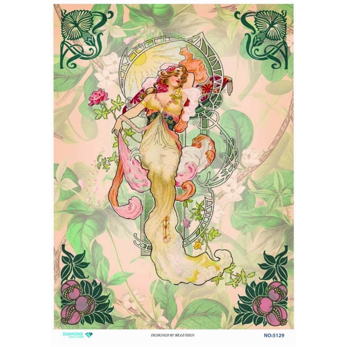 ديكوباج ورق الأرز الماسي 5129