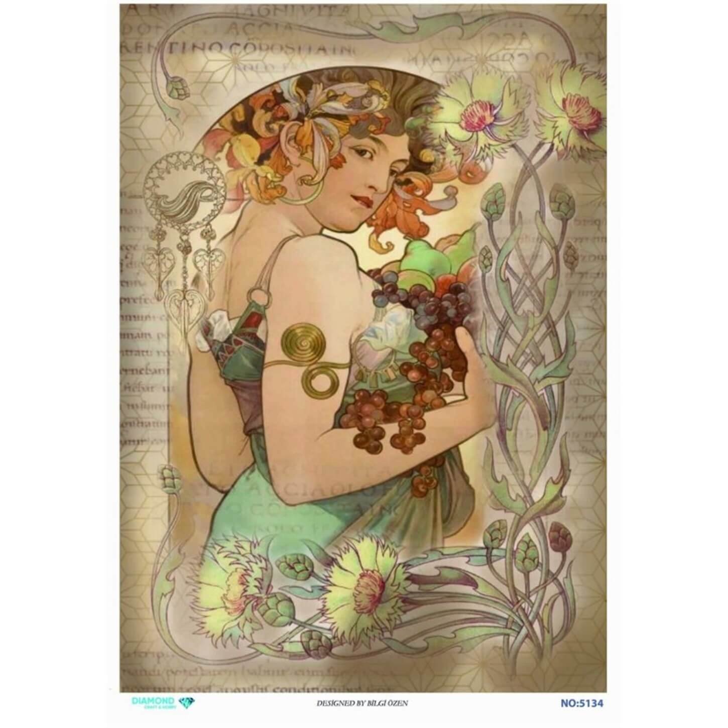 ديكوباج ورق الأرز الماسي 5134