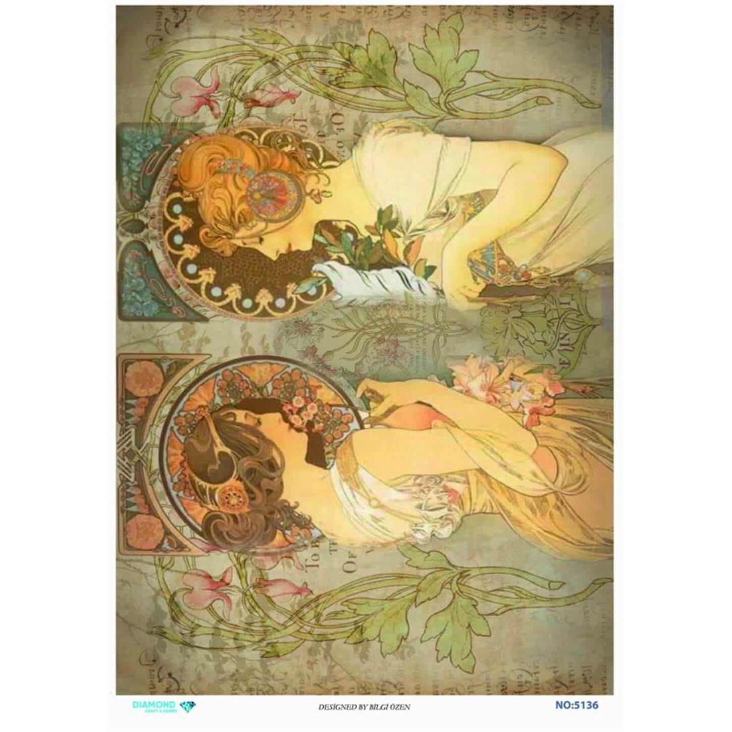 ديكوباج ورق الأرز الماسي 5136