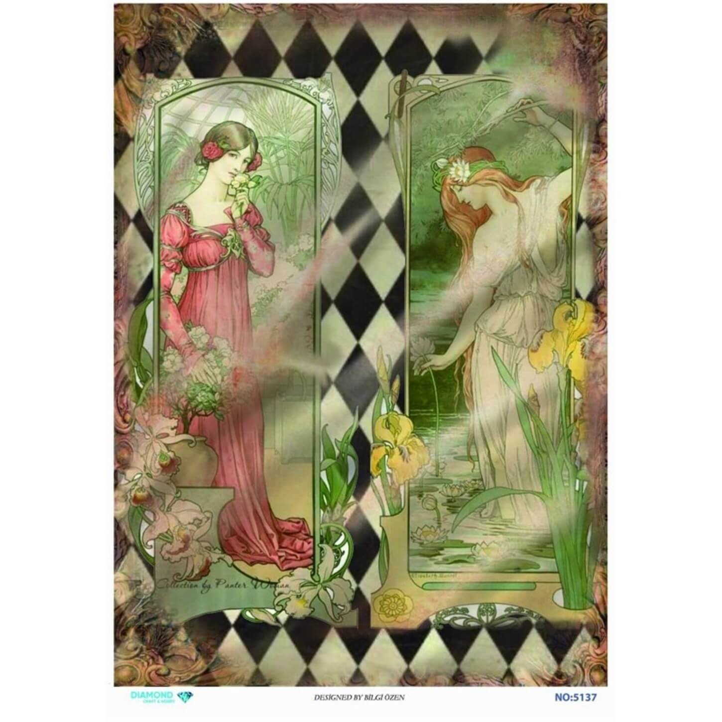 ديكوباج ورق الأرز الماسي 5137