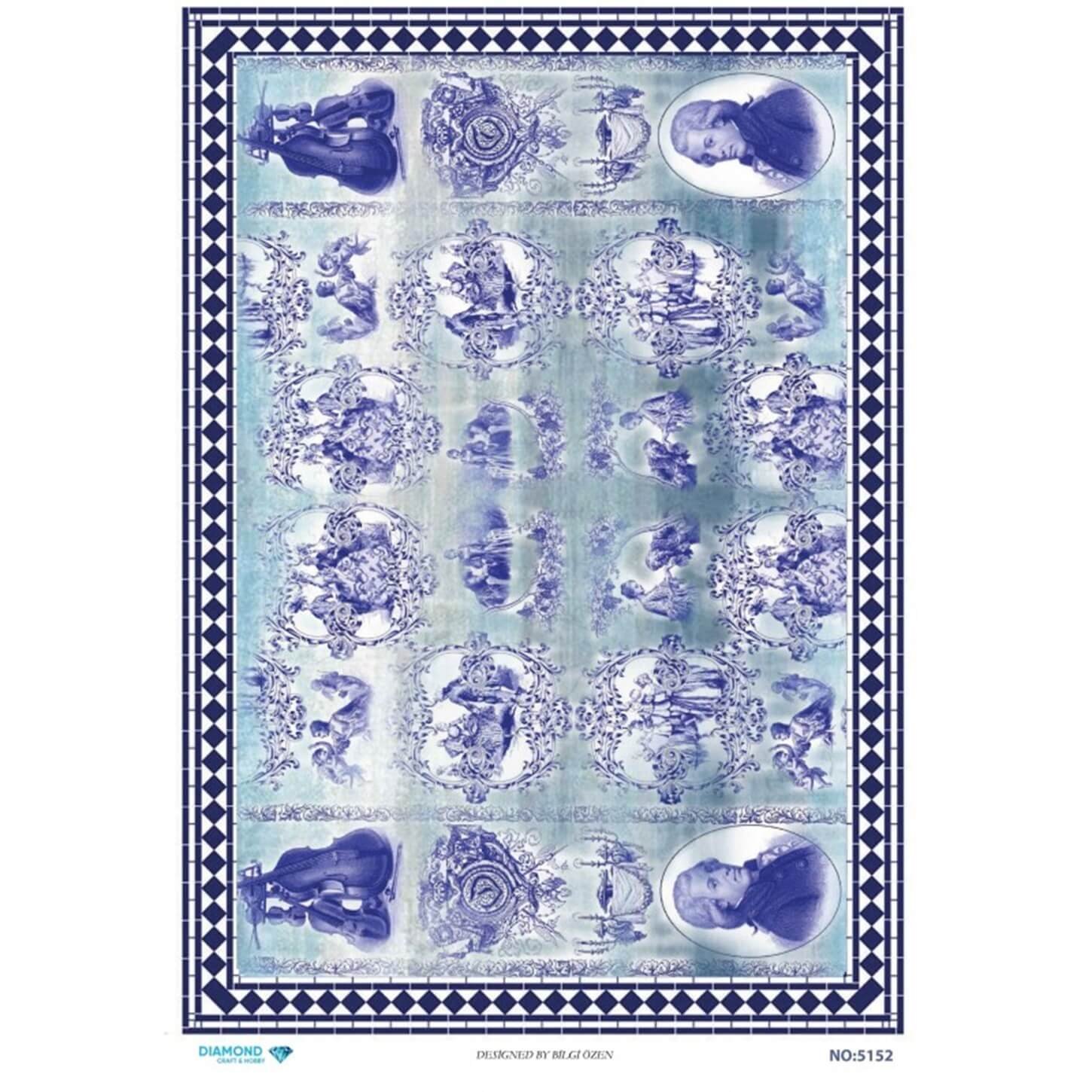 ديكوباج ورق الأرز الماسي 5152