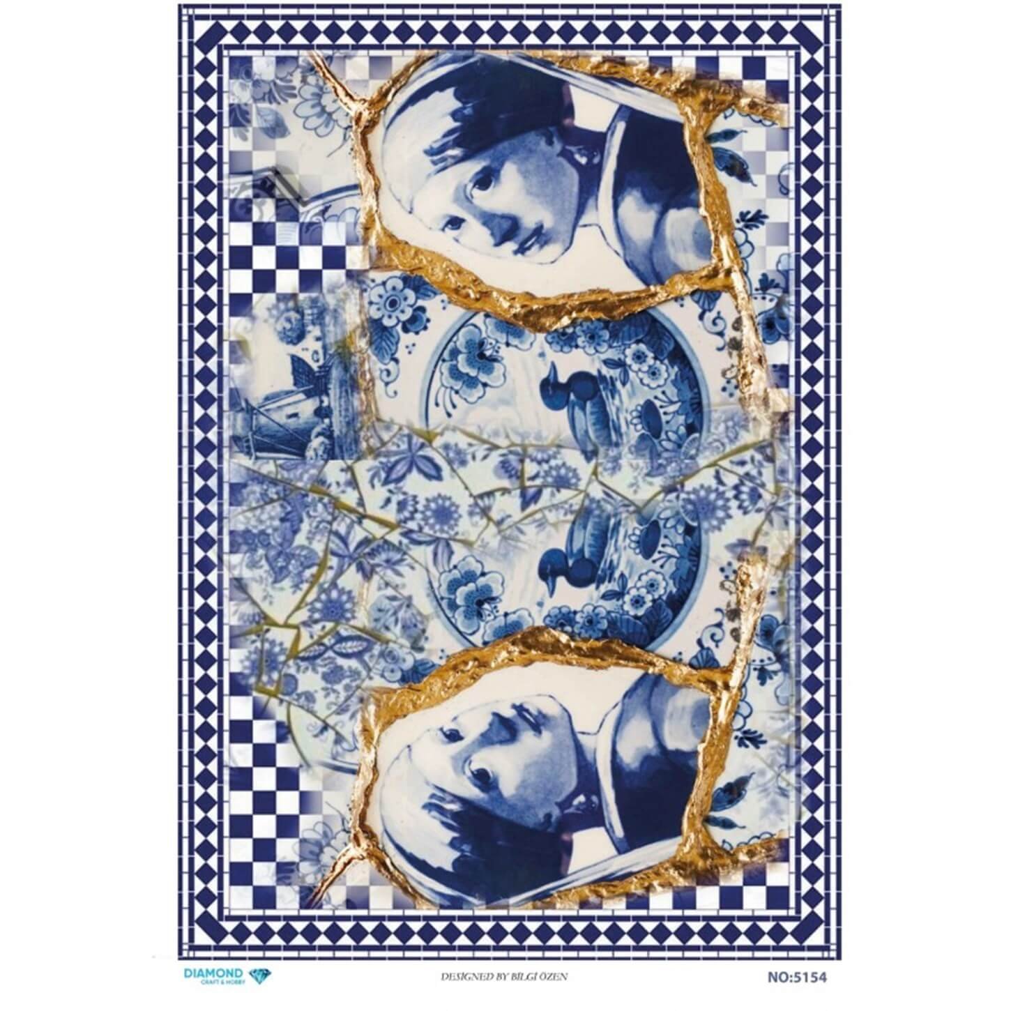 ديكوباج ورق الأرز الماسي 5154