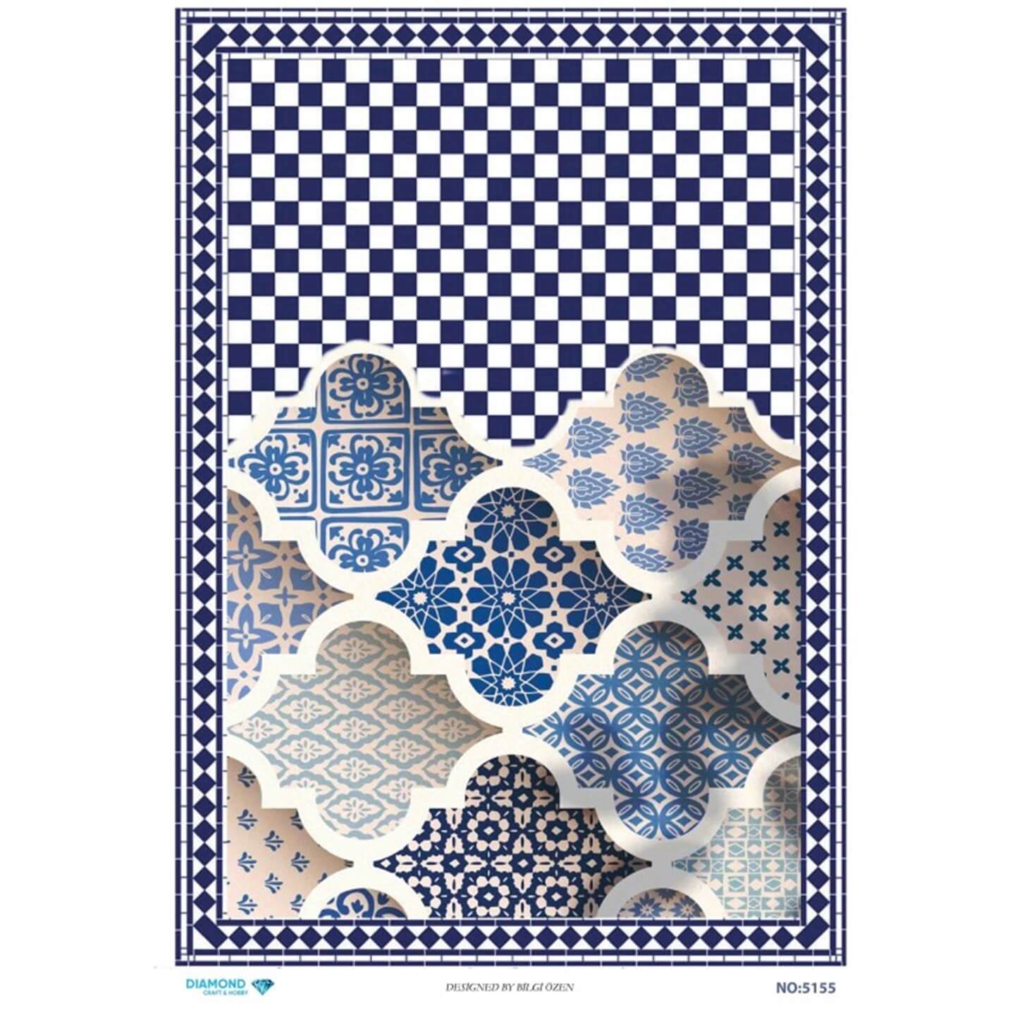 ديكوباج ورق الأرز الماسي 5155