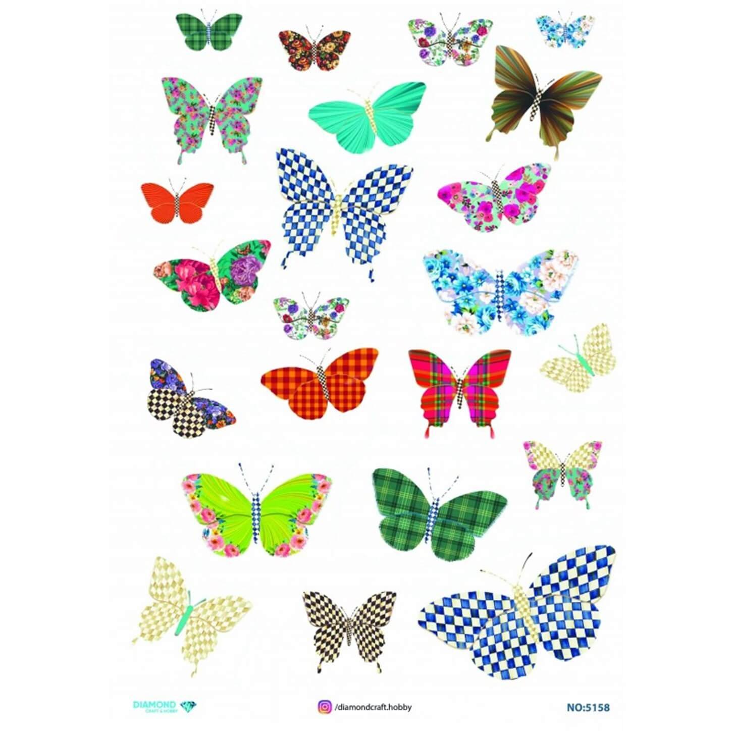 ديكوباج ورق الأرز الماسي 5158