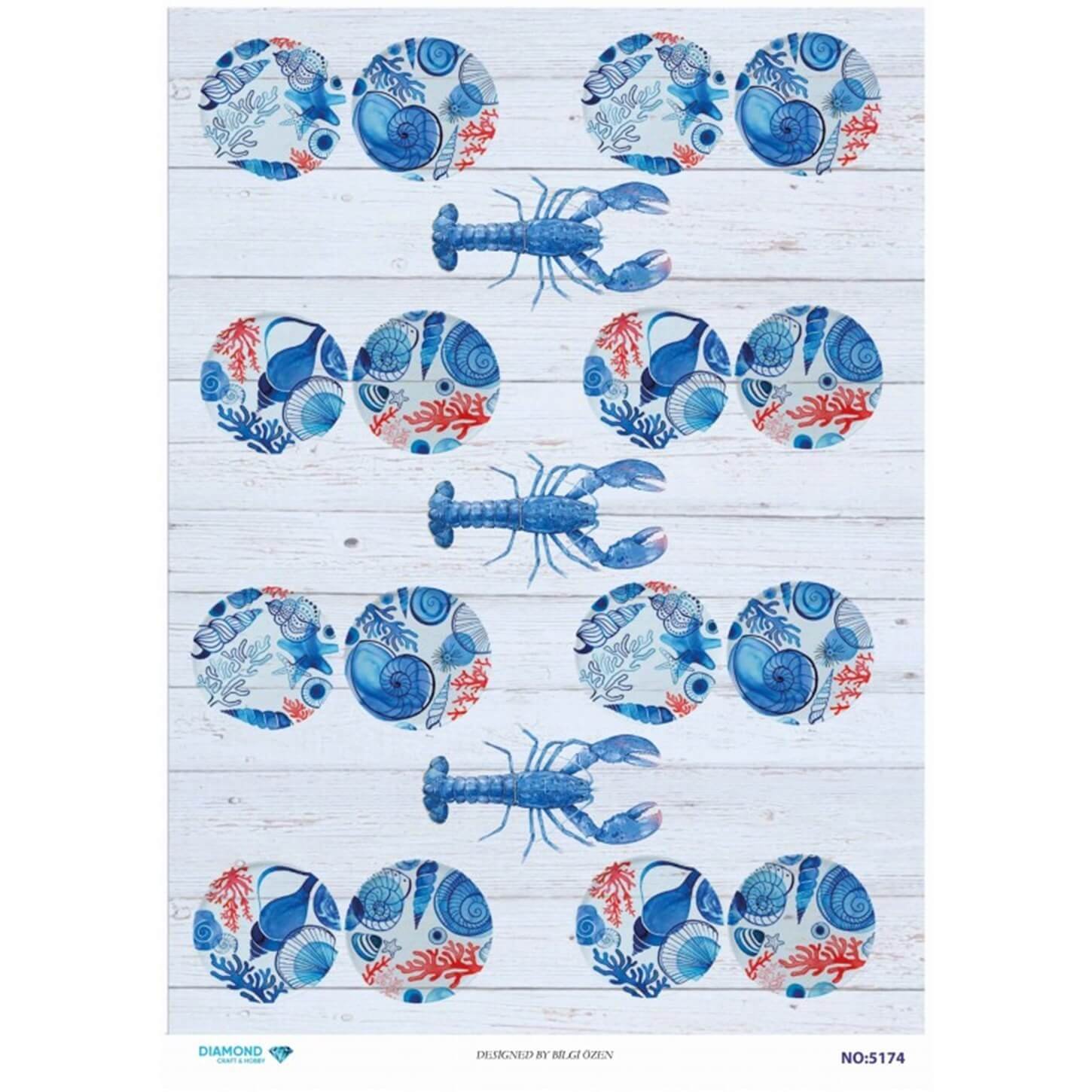 ديكوباج ورق الأرز الماسي 5174