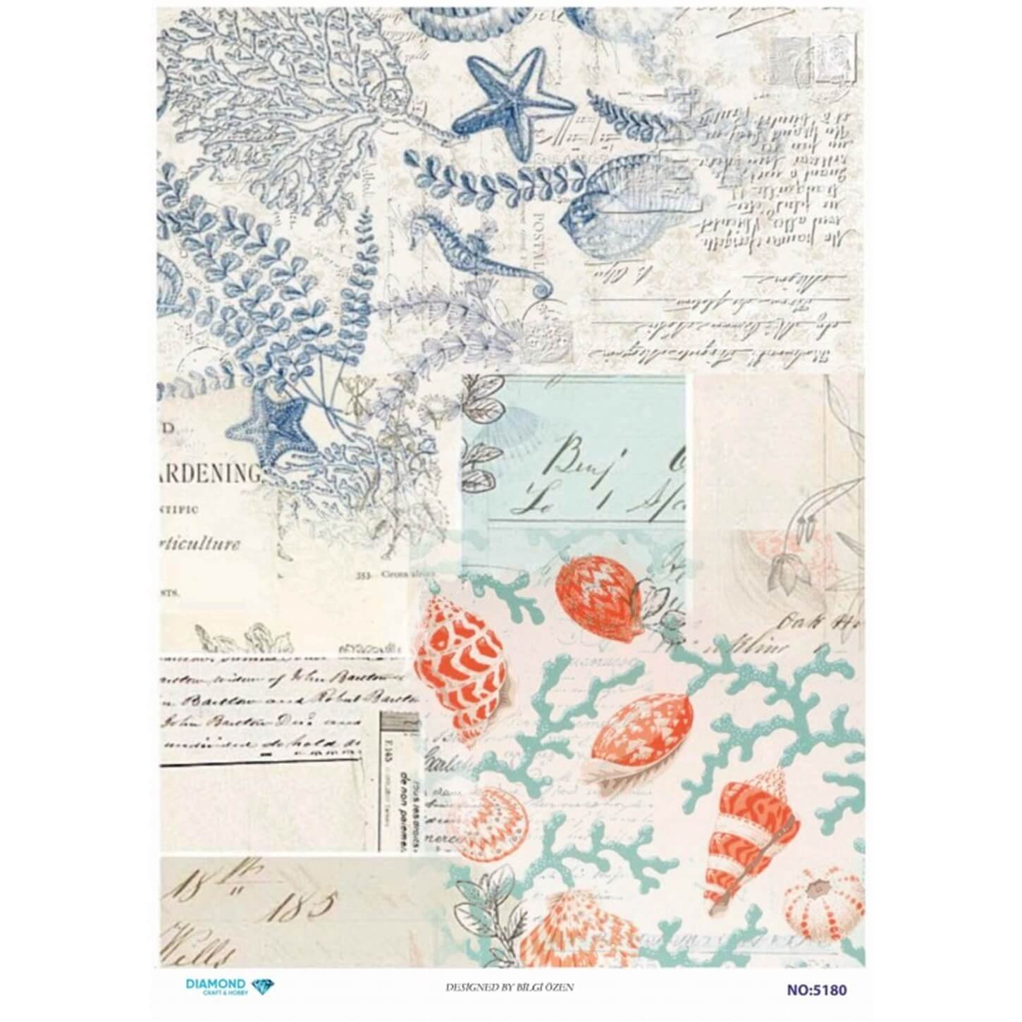 ديكوباج ورق الأرز الماسي 5180