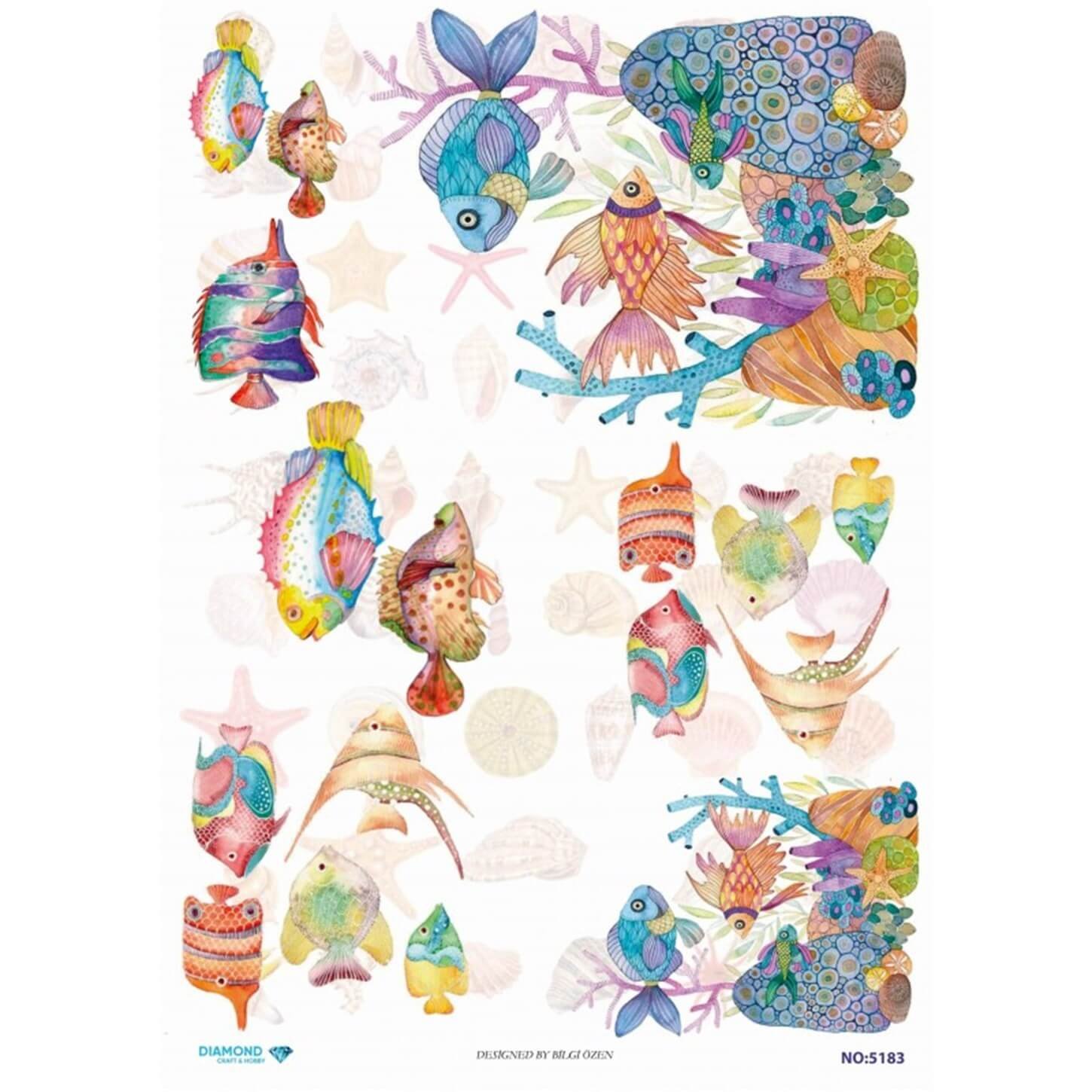 ديكوباج ورق الأرز الماسي 5183