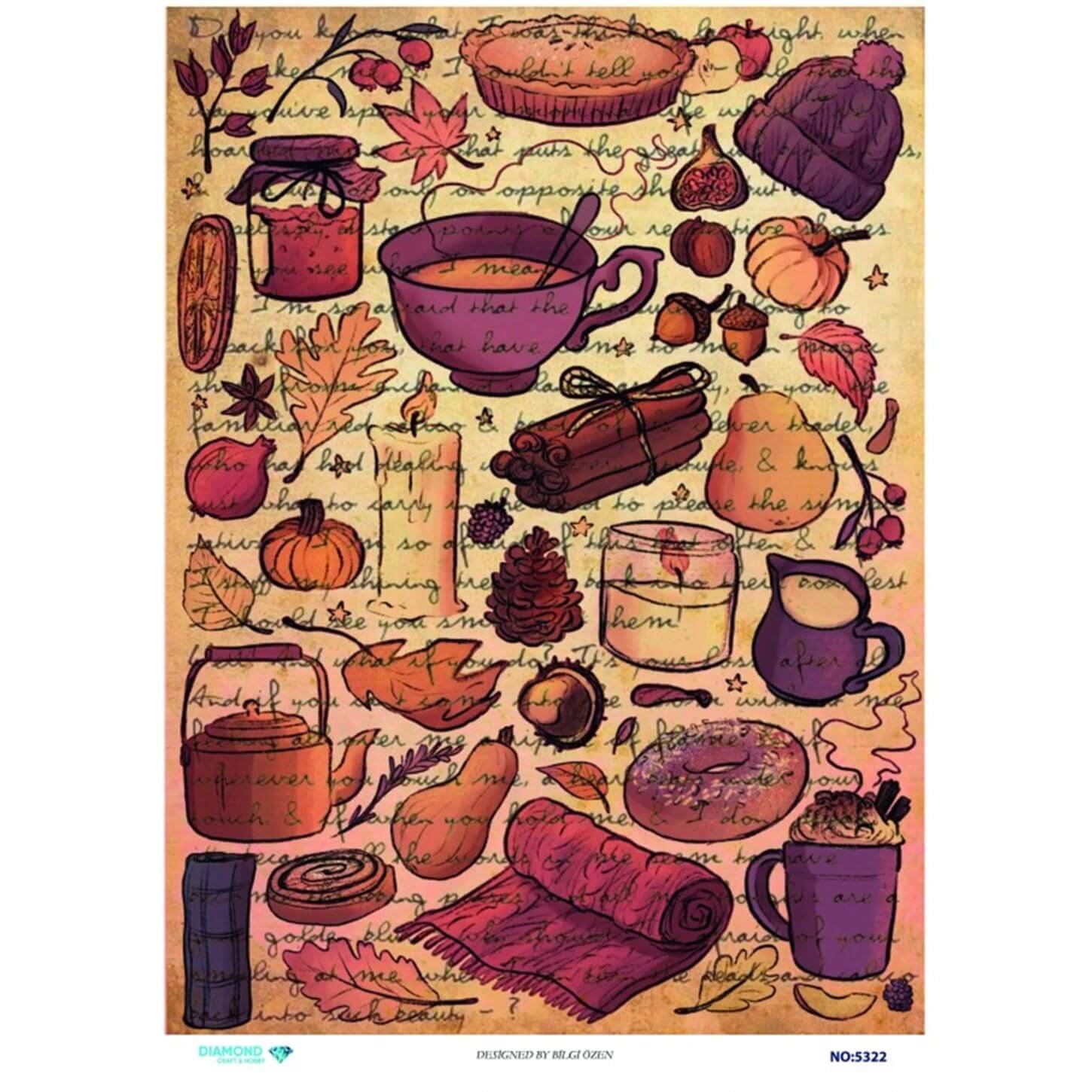 ديكوباج ورق الأرز الماسي 5322