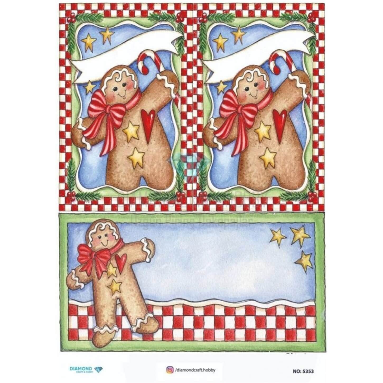 ديكوباج ورق الأرز الماسي 5353