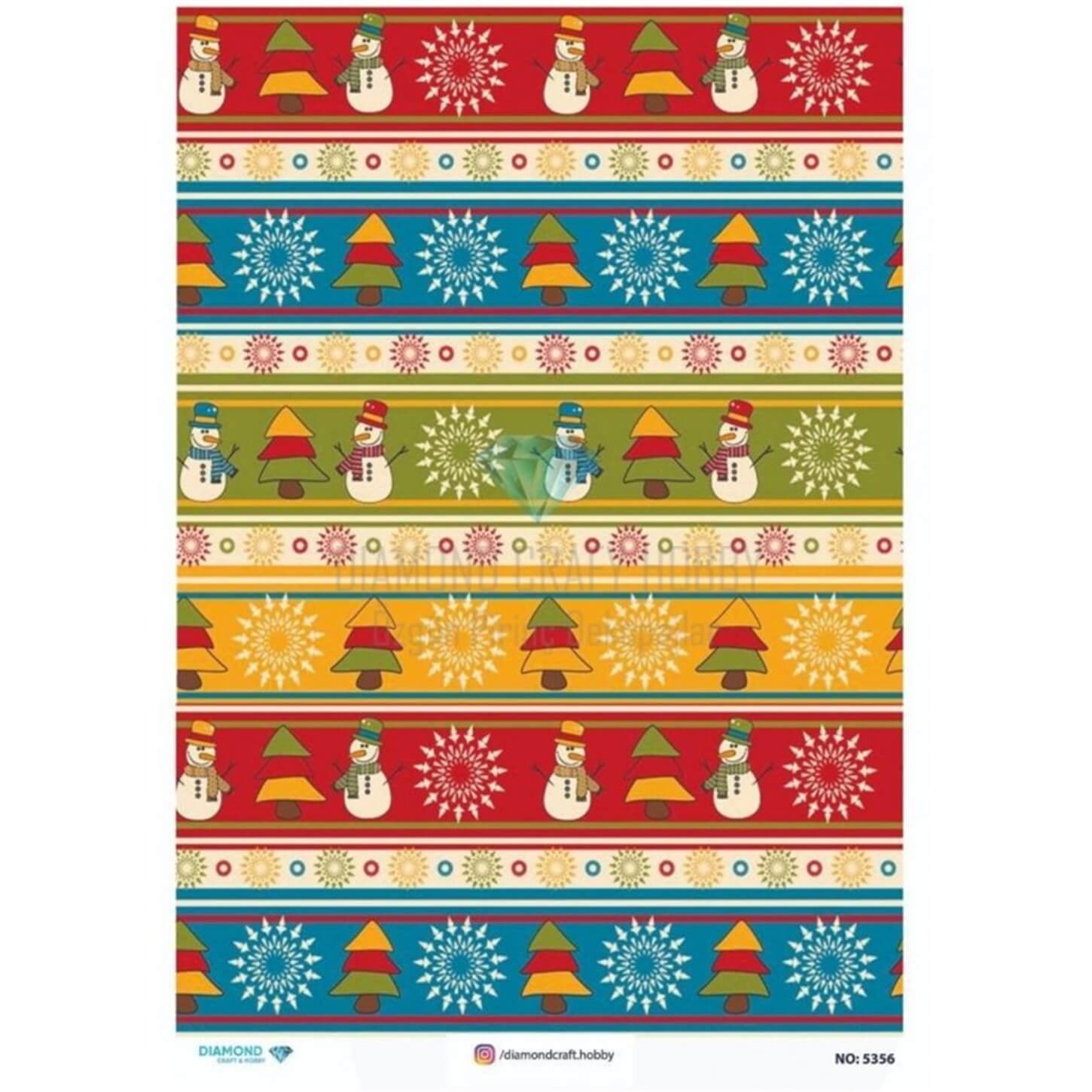 ديكوباج ورق الأرز الماسي 5356