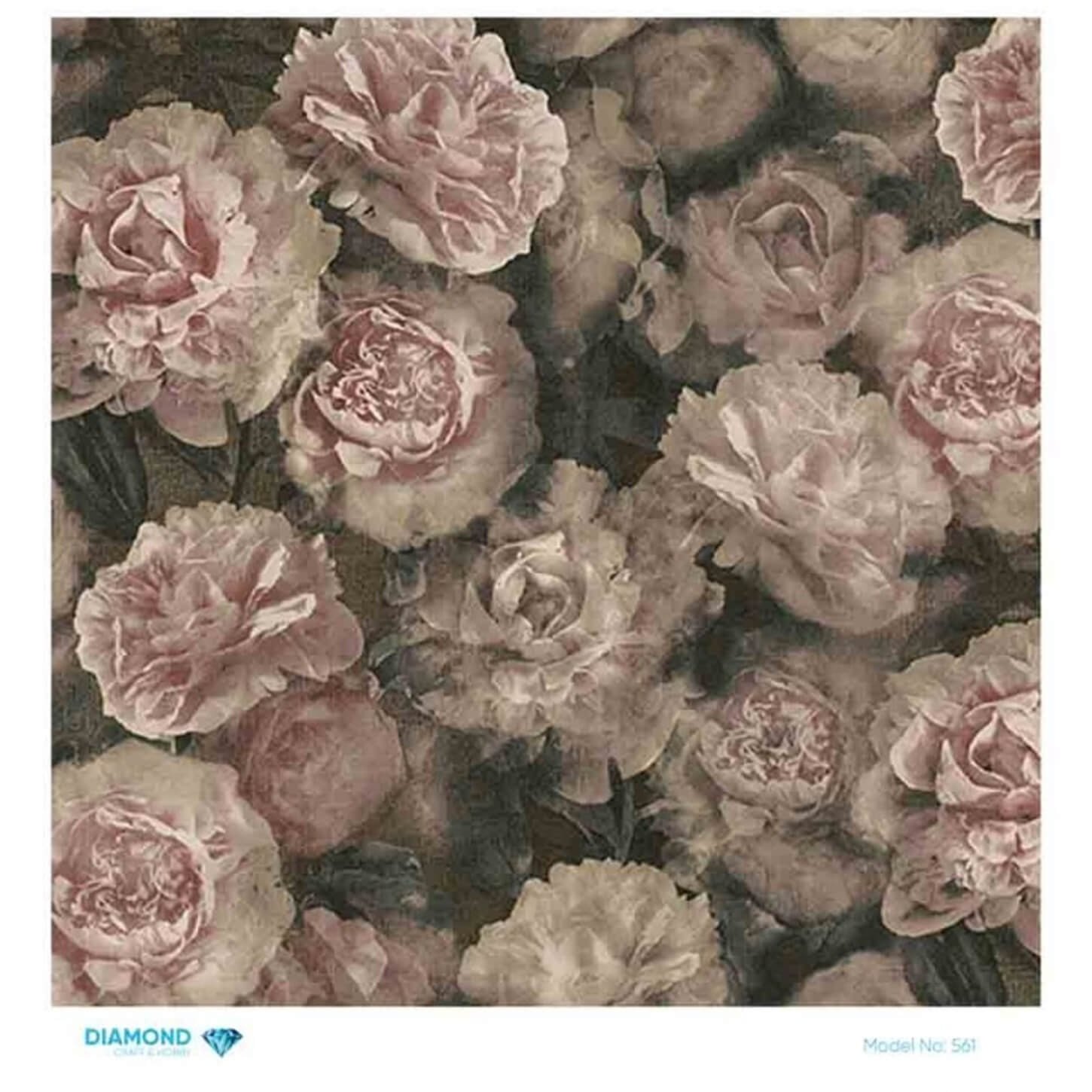 Декупаж рисовой бумагой с бриллиантами 561