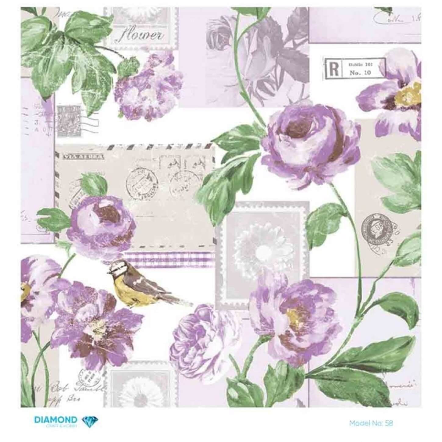 Декупаж рисовой бумагой с ромбами 58