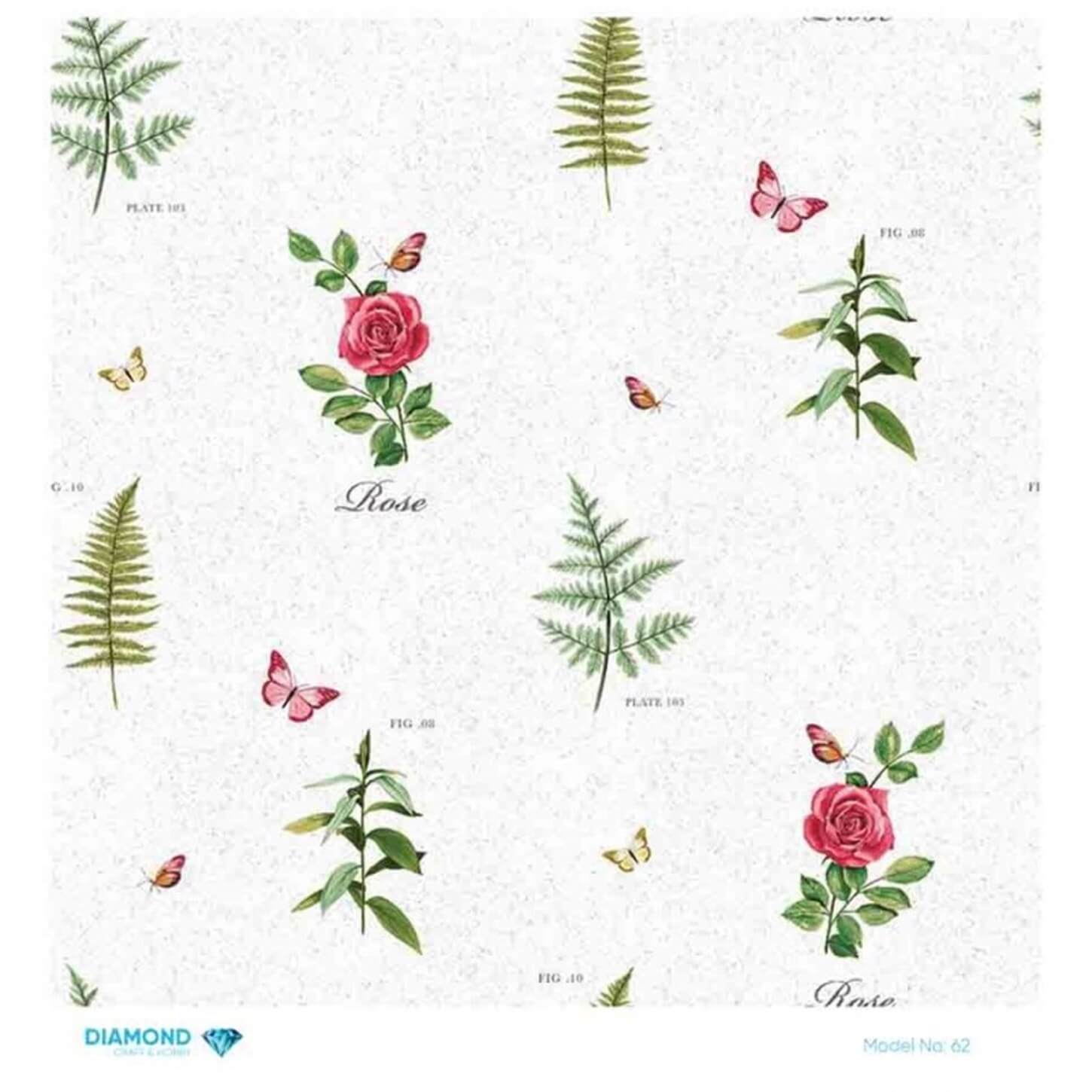 Декупаж рисовой бумагой с бриллиантами 62