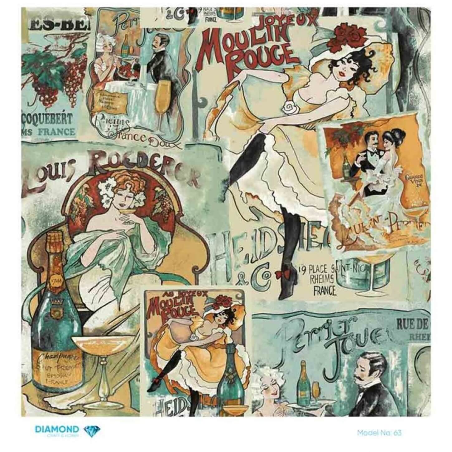 Декупаж рисовой бумагой с ромбиками 63