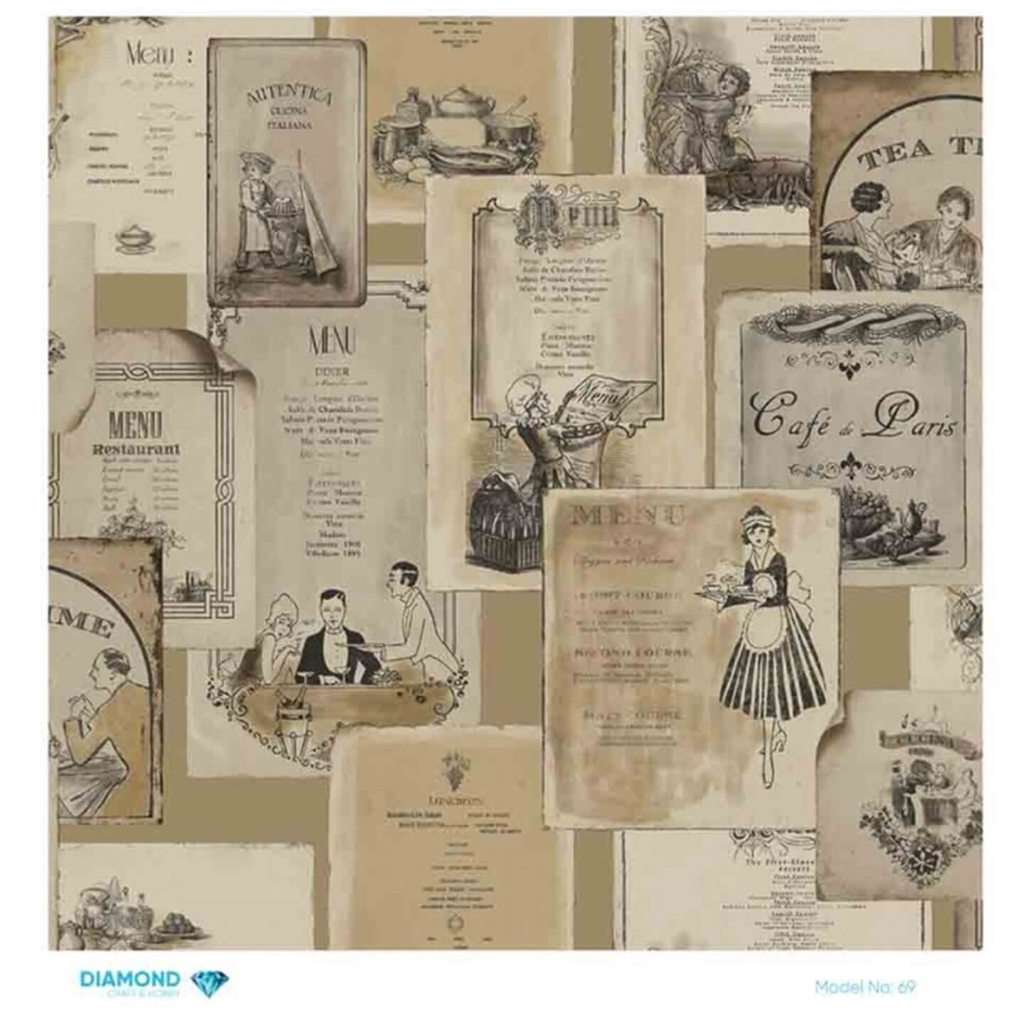 Декупаж рисовой бумагой с бриллиантами 69