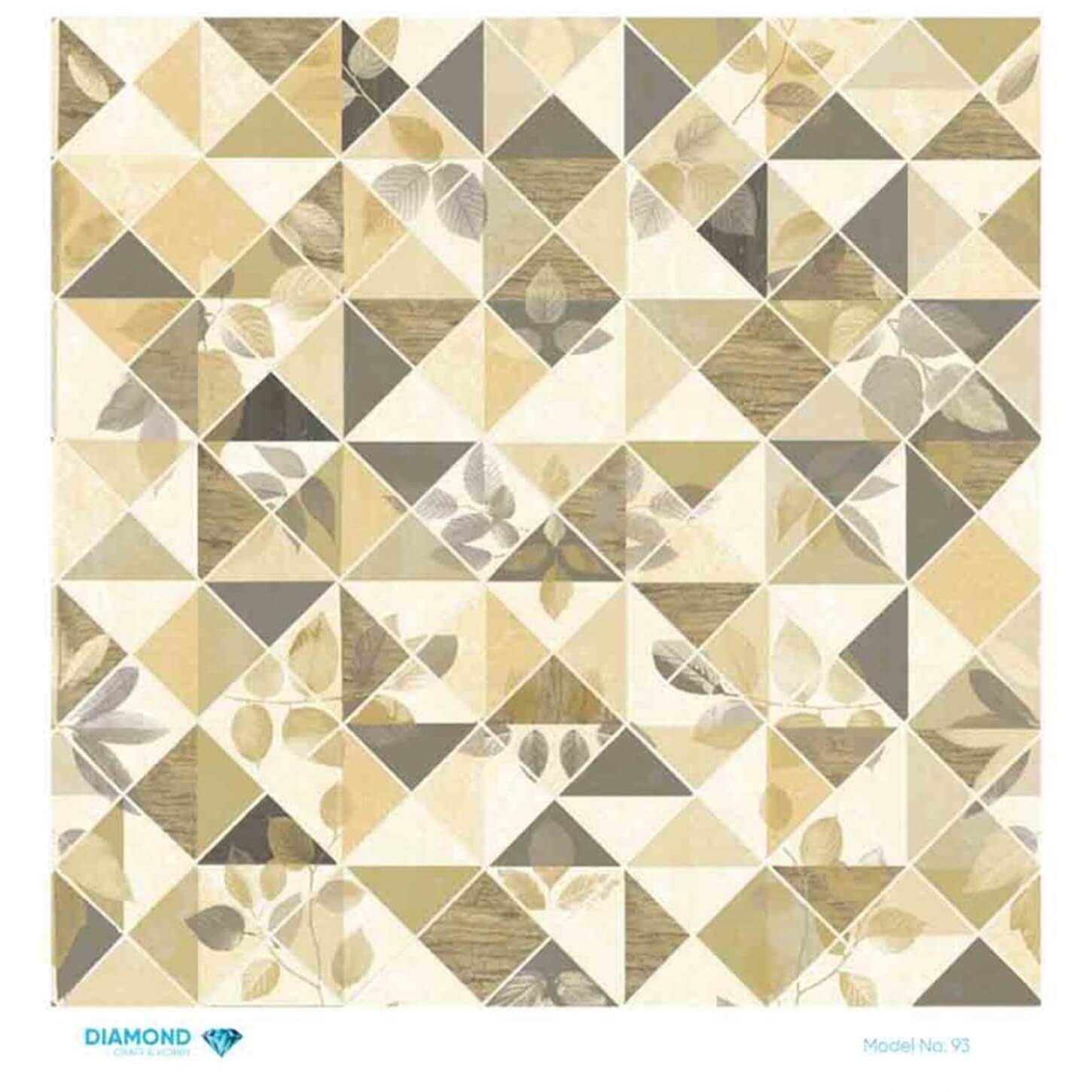 Декупаж рисовой бумагой с ромбами 93