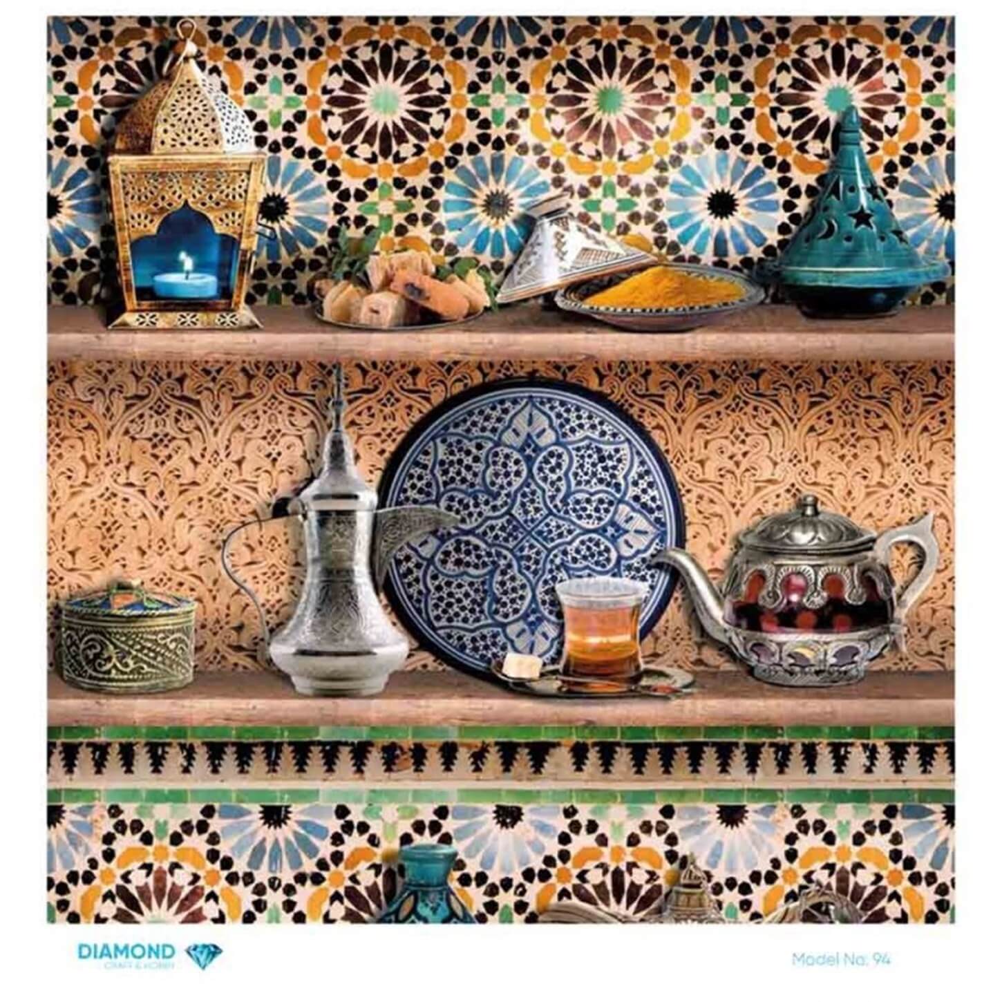 Декупаж рисовой бумагой с ромбами 94