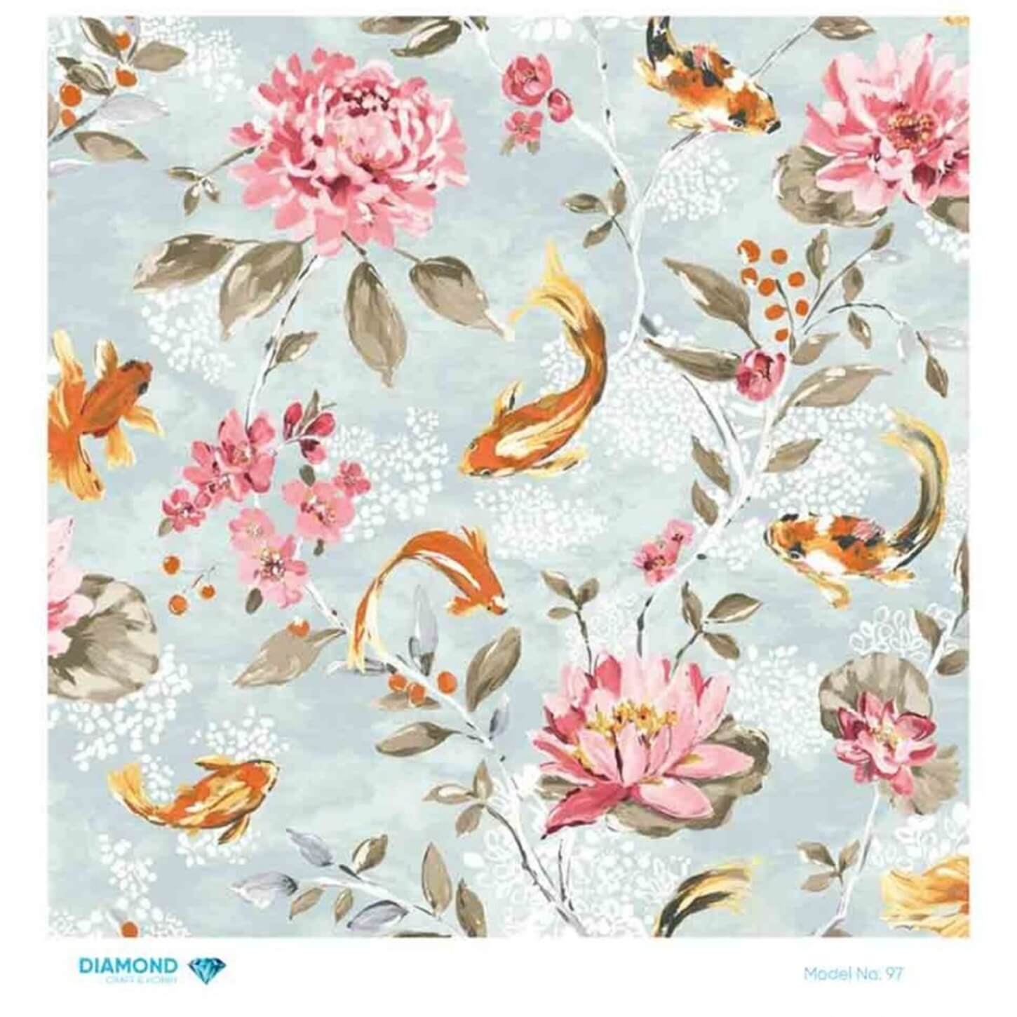 Декупаж рисовой бумагой с бриллиантами 97