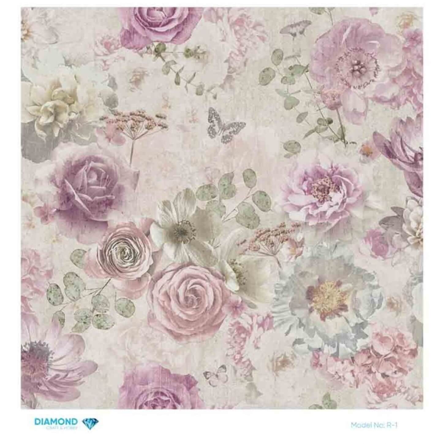 ديكوباج ورق الأرز الماسي R-1