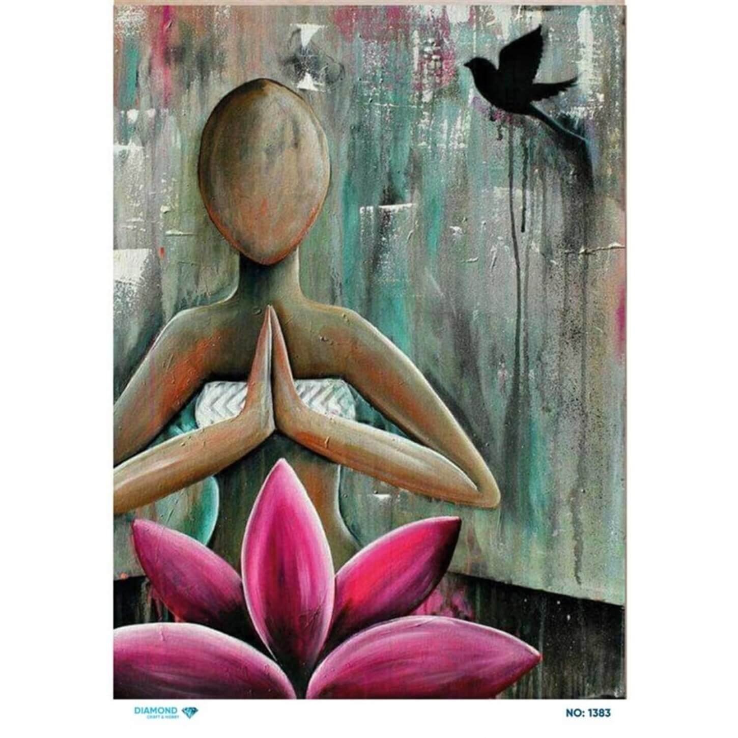 Декупаж рисовой бумагой с бриллиантами1383